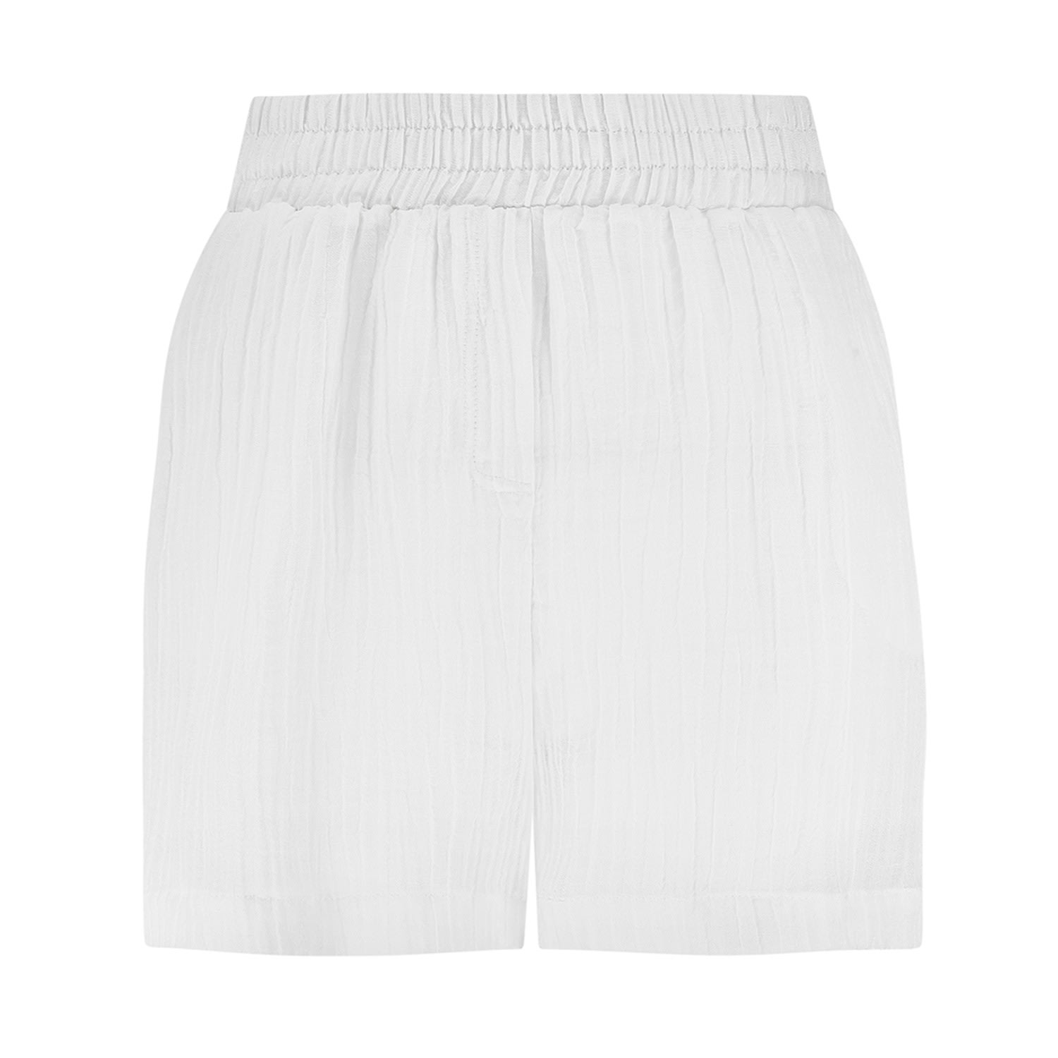The Summer Edit Women's White Mila Crinkle Linen Shorts - Ivory In White