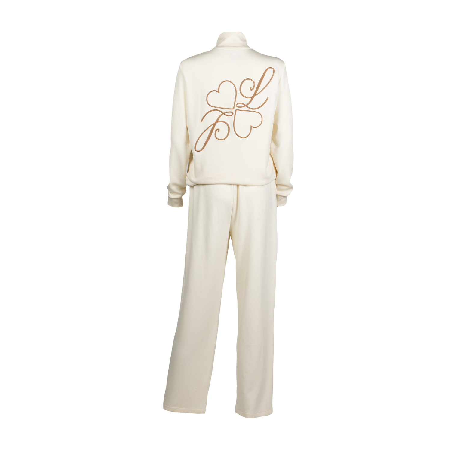 Laines London Neutrals / White / Brown  Logo Tracksuit - Cream & Tan In White/brown