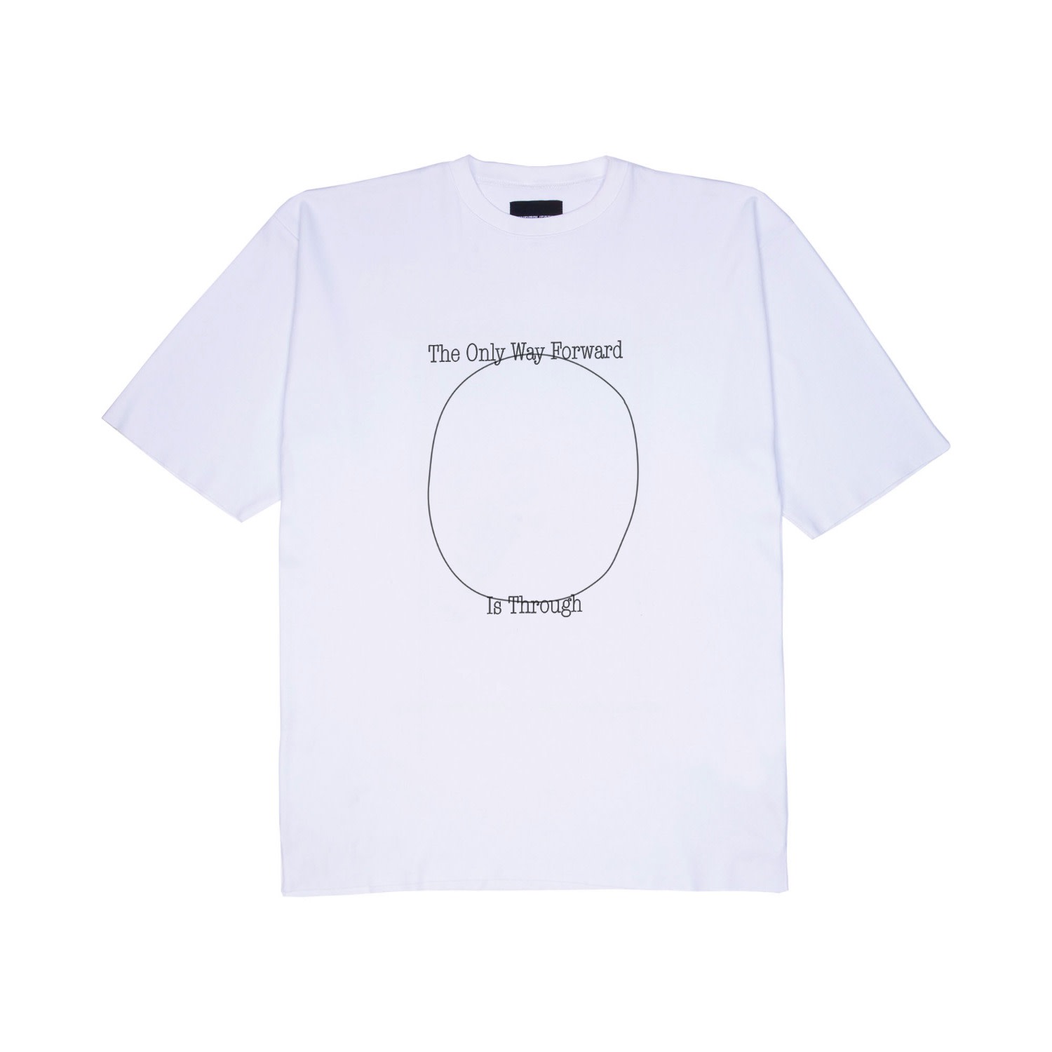 Mysimplicated Women's Black / White Oversized White T-shirt - Way Through Quote W In Black/white