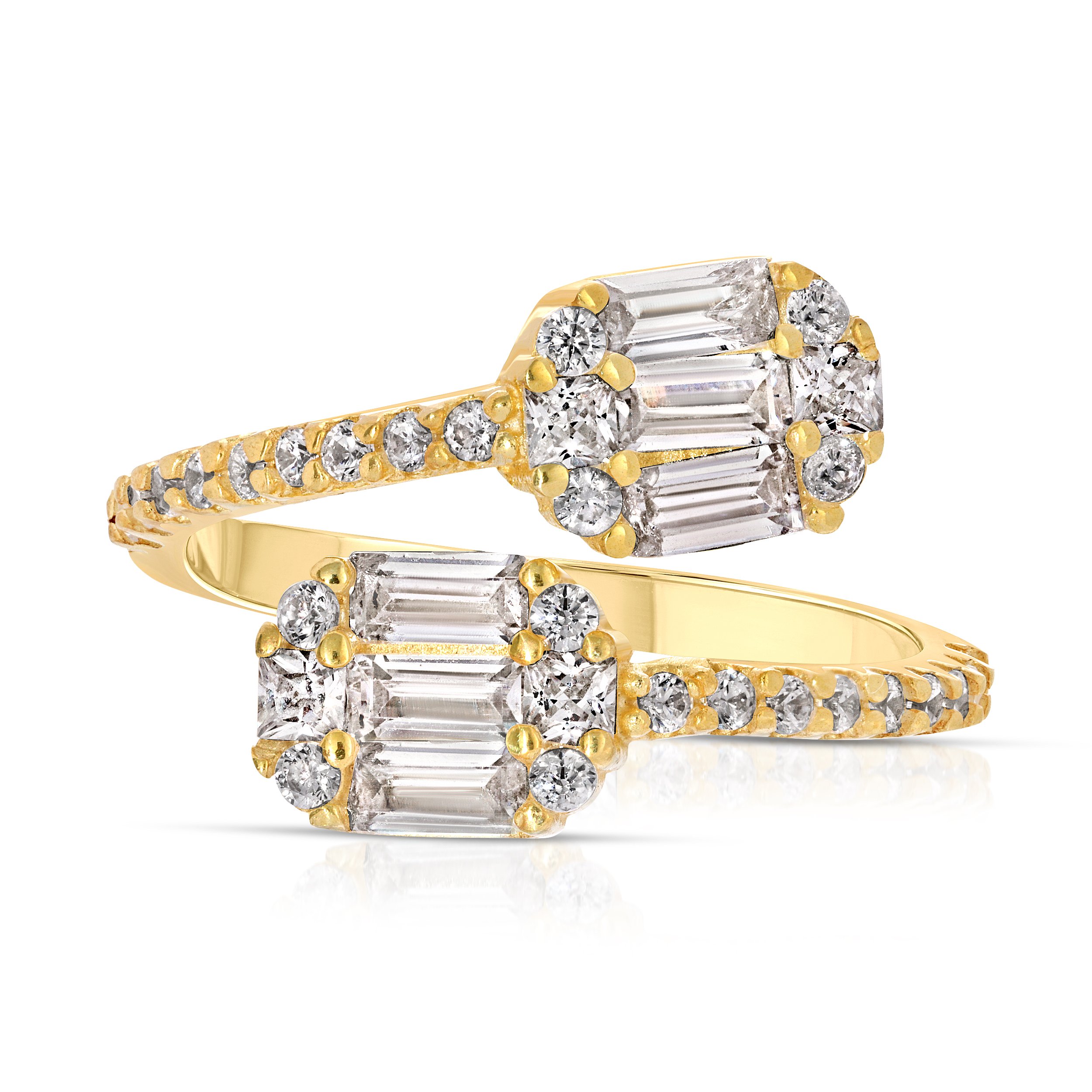 Essentials Jewels Women's Gold Baguette Wrap Ring