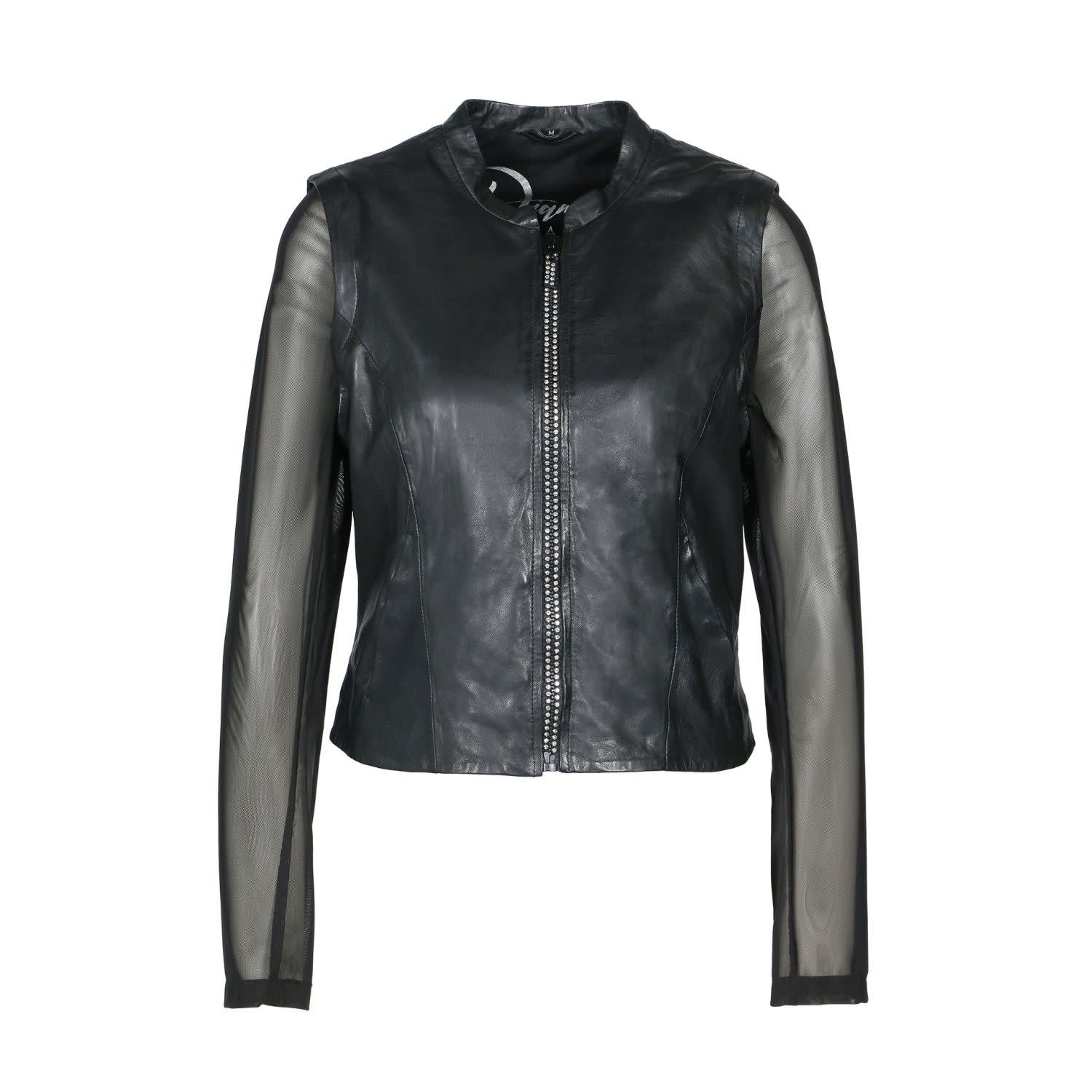 Freaky Nation Women's Black Two In One Leather Jacket & Vest Shine In Black
