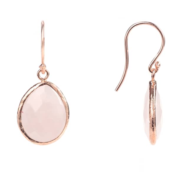 Latelita London Petite Drop Earring Rosequartz Rosegold In Drop