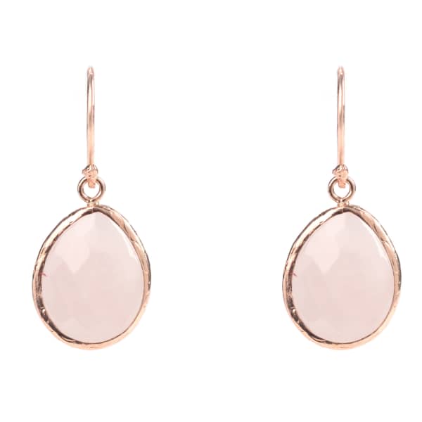 Latelita London Petite Drop Earring Rosequartz Rosegold In Drop