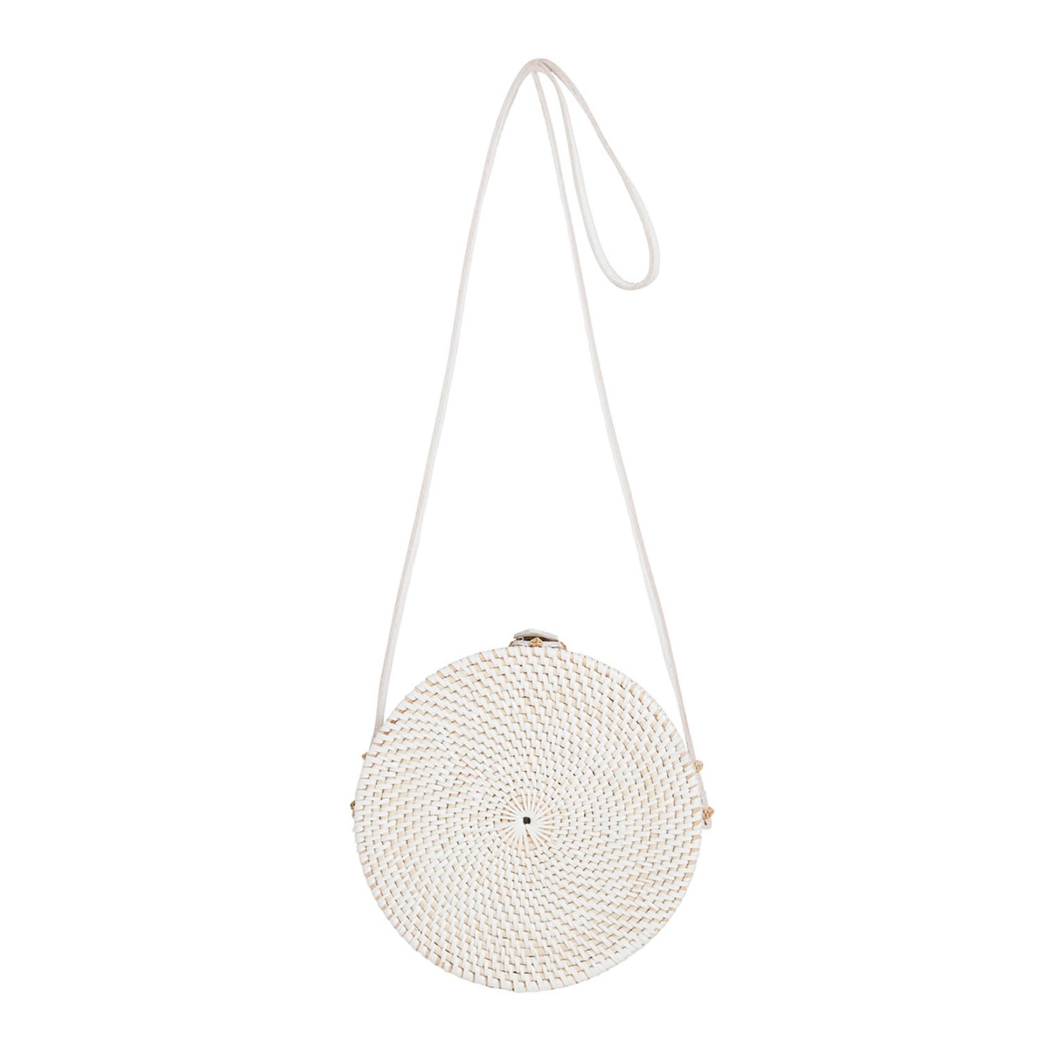 Betsy & Floss Women's White Santorini Round Basket Bag In White