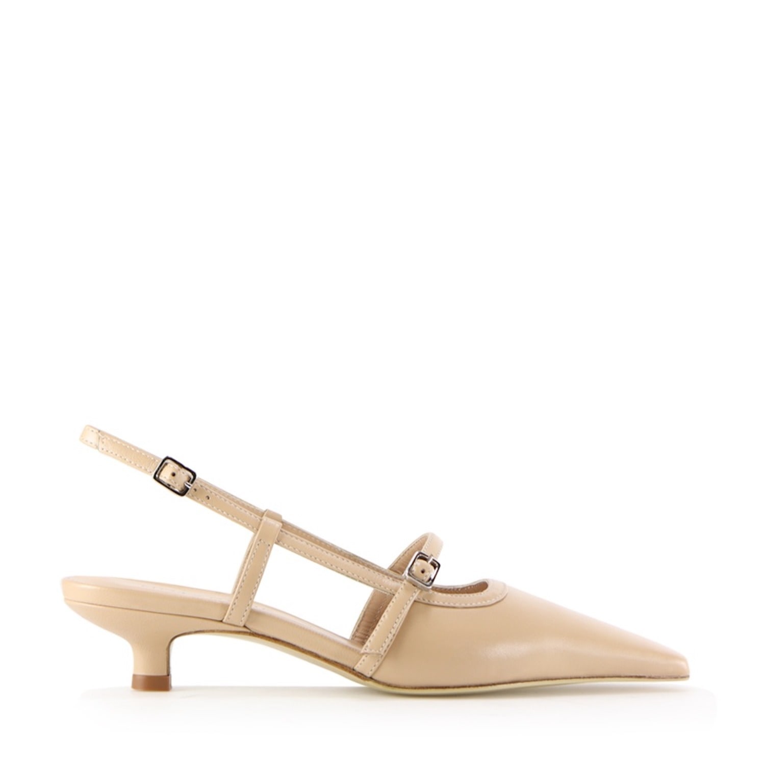 Notabene Women's Neutrals Elenne Slingback Stilettos, Nude Leather