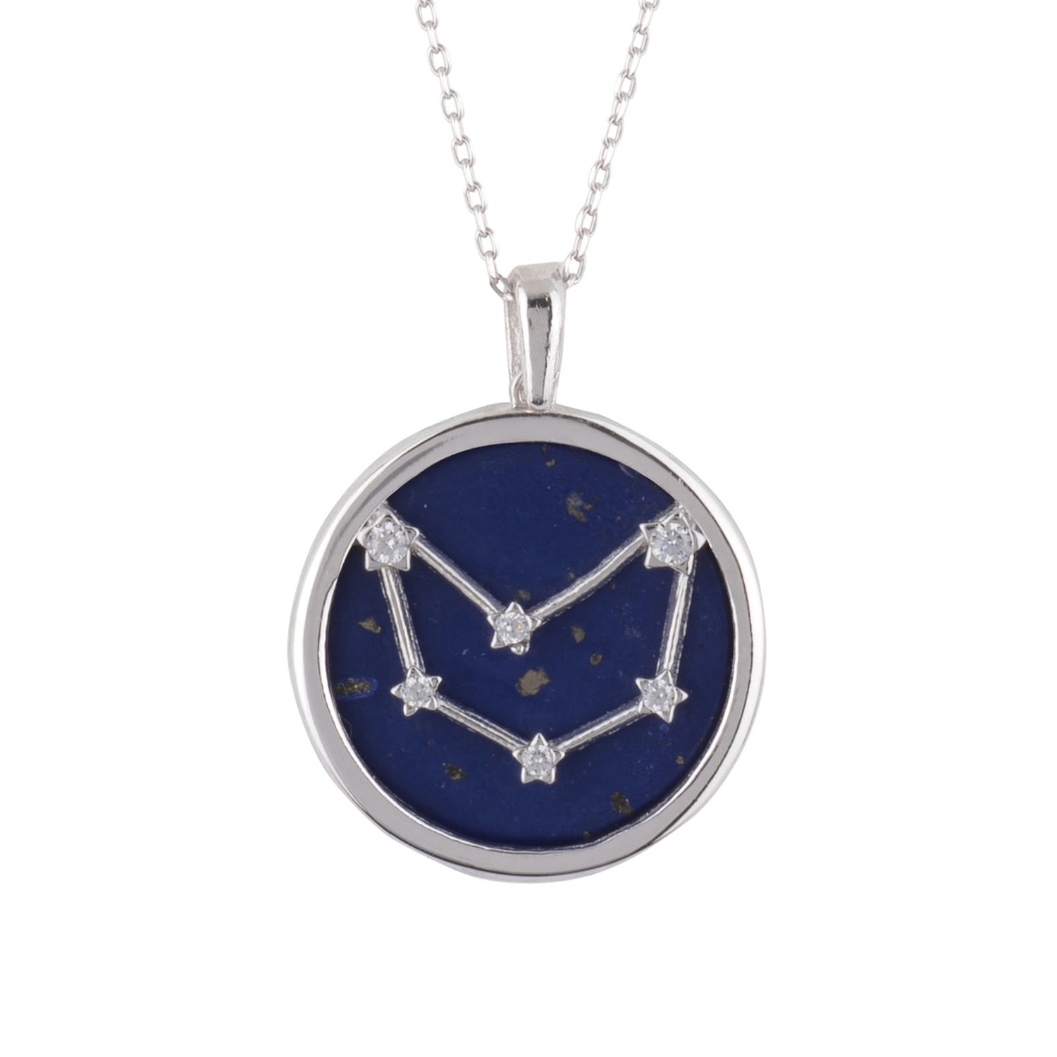Latelita Women's Blue / Silver Zodiac Lapis Lazuli Gemstone Star Constellation Pendant Necklace Silver Capric In Multi