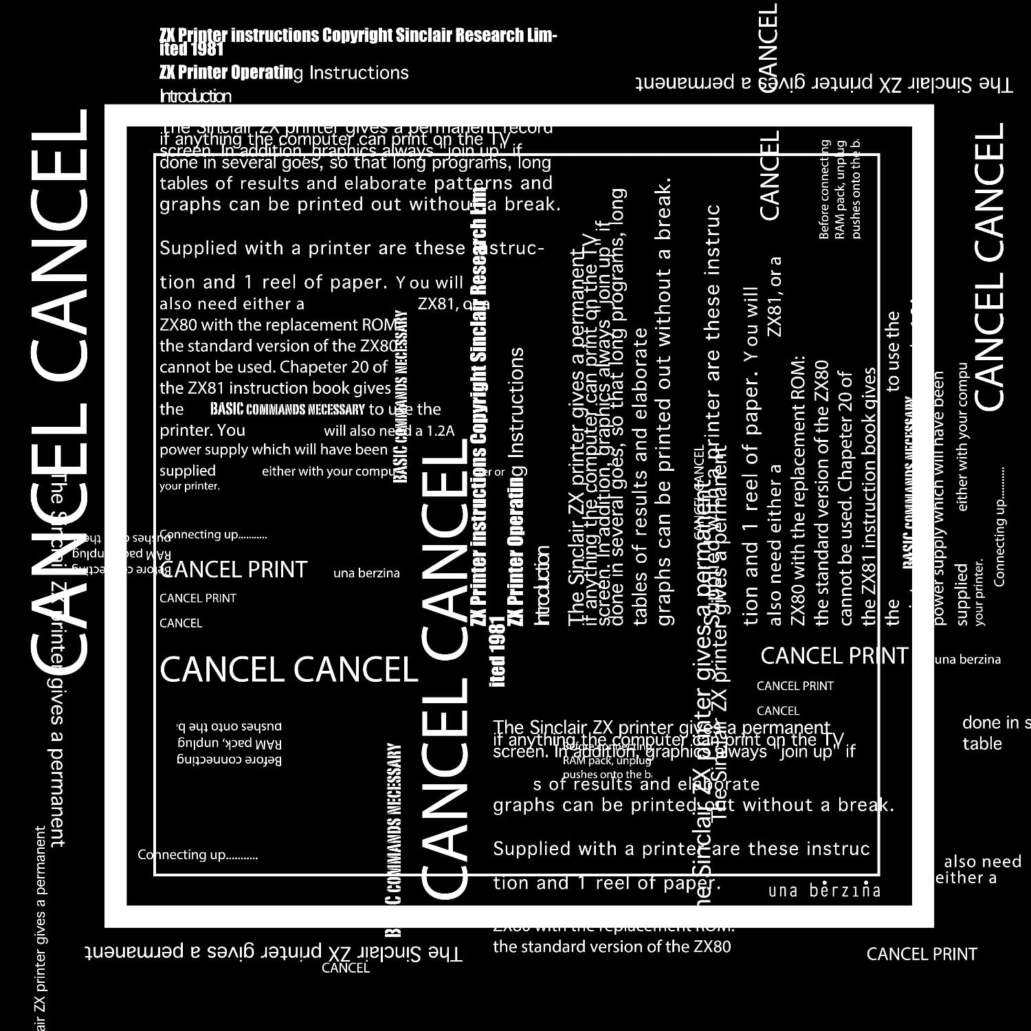 Women&rsquo;s Black / White Black Printed Cancel/Print Scarf | One Size | Una Berzina