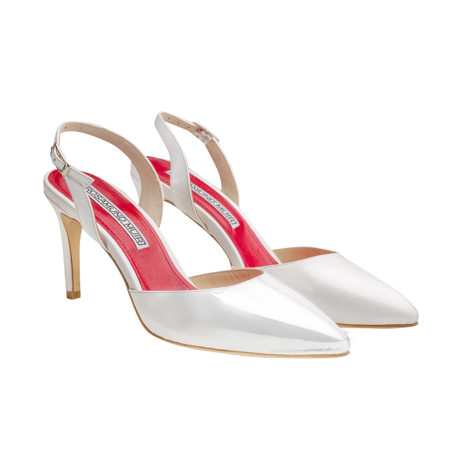 Rosamund Muir London Women's Augusta White Slingback Heels - Races, Weddings, Events In White