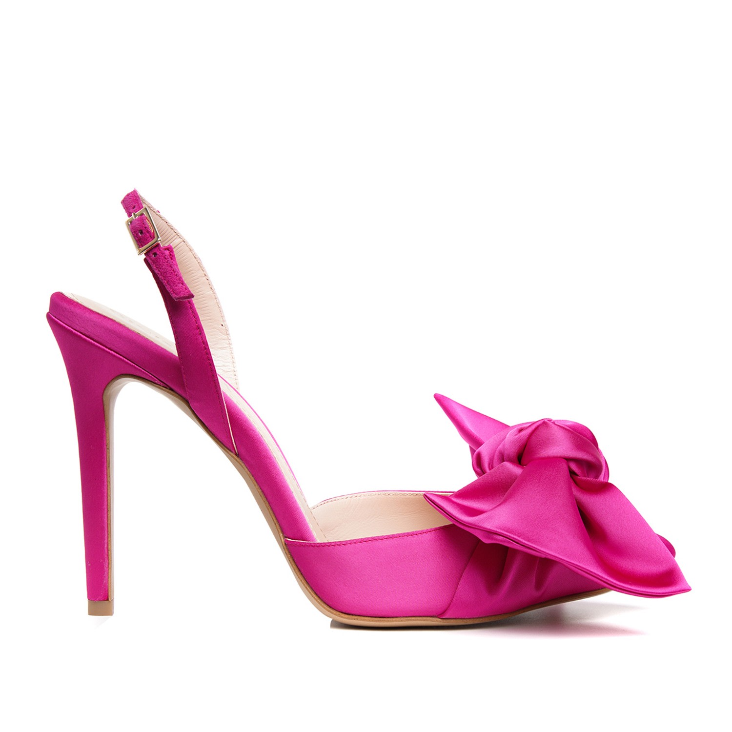 Women’s Pink / Purple Fuchsia Vesa Satin Sandals With Oversized Satin Bow 8 Uk Ginissima