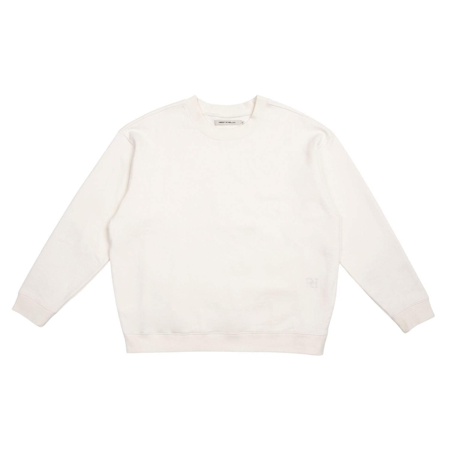 Women’s Organic Cotton Monogram Crewneck Sweatshirt - Off White Medium Rest & Relax