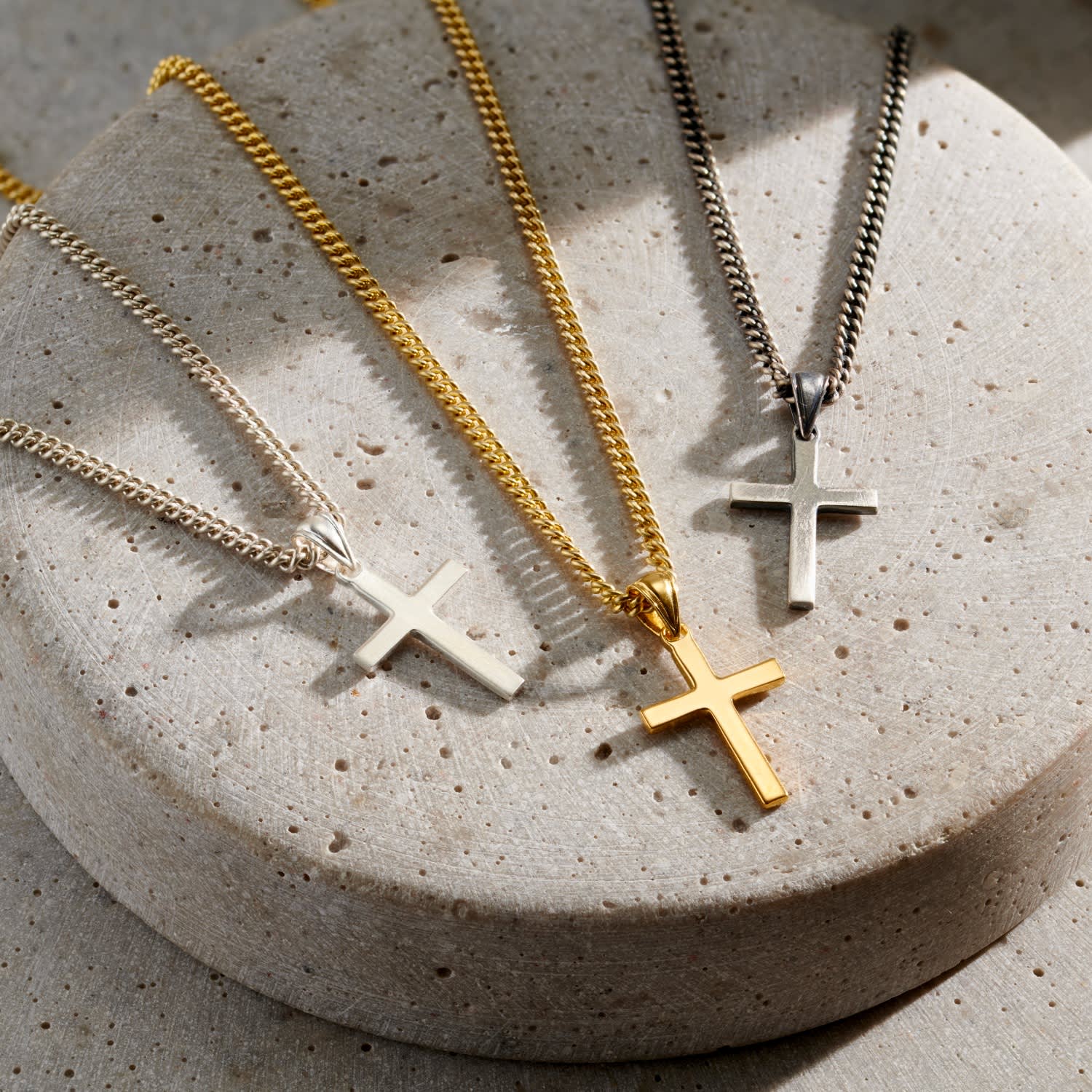 Men's Gold Plated Large Cross Necklace | Posh Totty Designs | Wolf