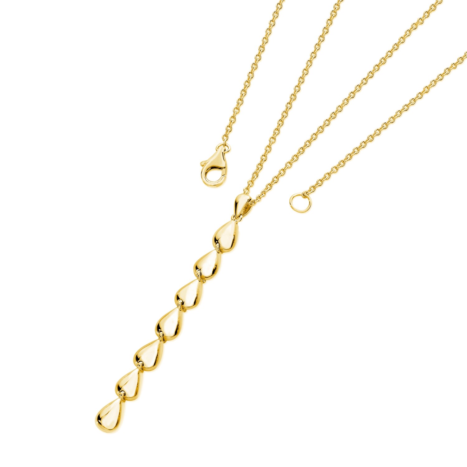 Women’s Long Tear Drop Pendant In Gold Vermeil Lucy Quartermaine