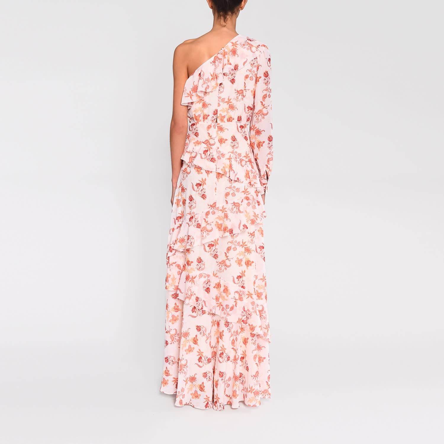 floral one shoulder maxi dress