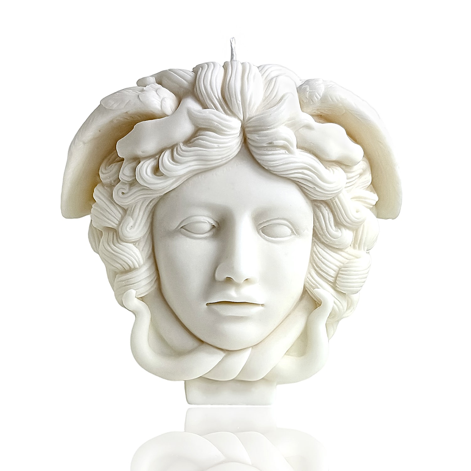 White Medusa Eco Soy Candle Olive Gergel