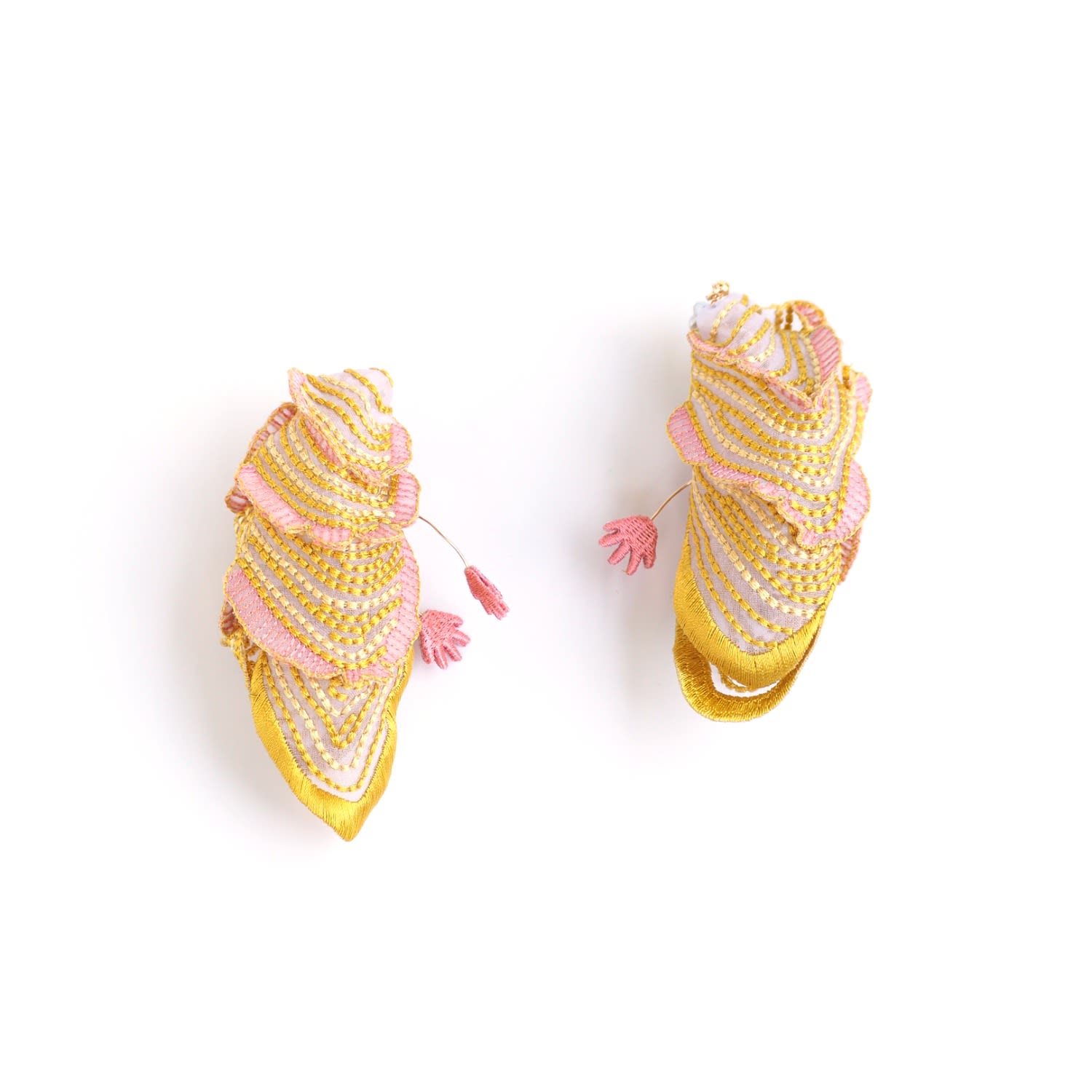 Nana Watanabe Women's Gold / Yellow See The Light Embroidery Earrings - Gold In Gold