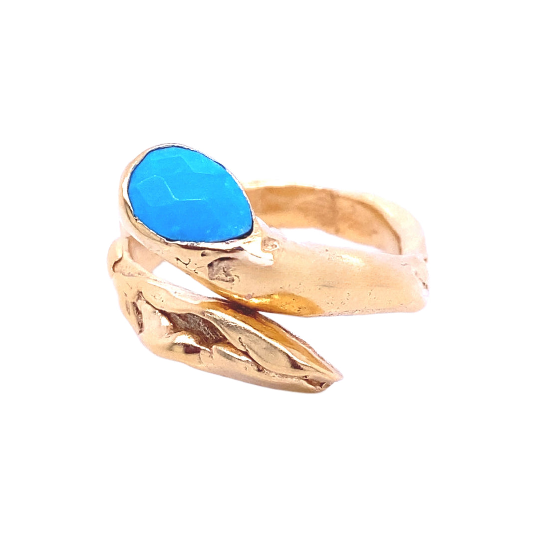 Women’s Blue Curly Wurly Turquoise Ring Gem Bazaar Jewellery