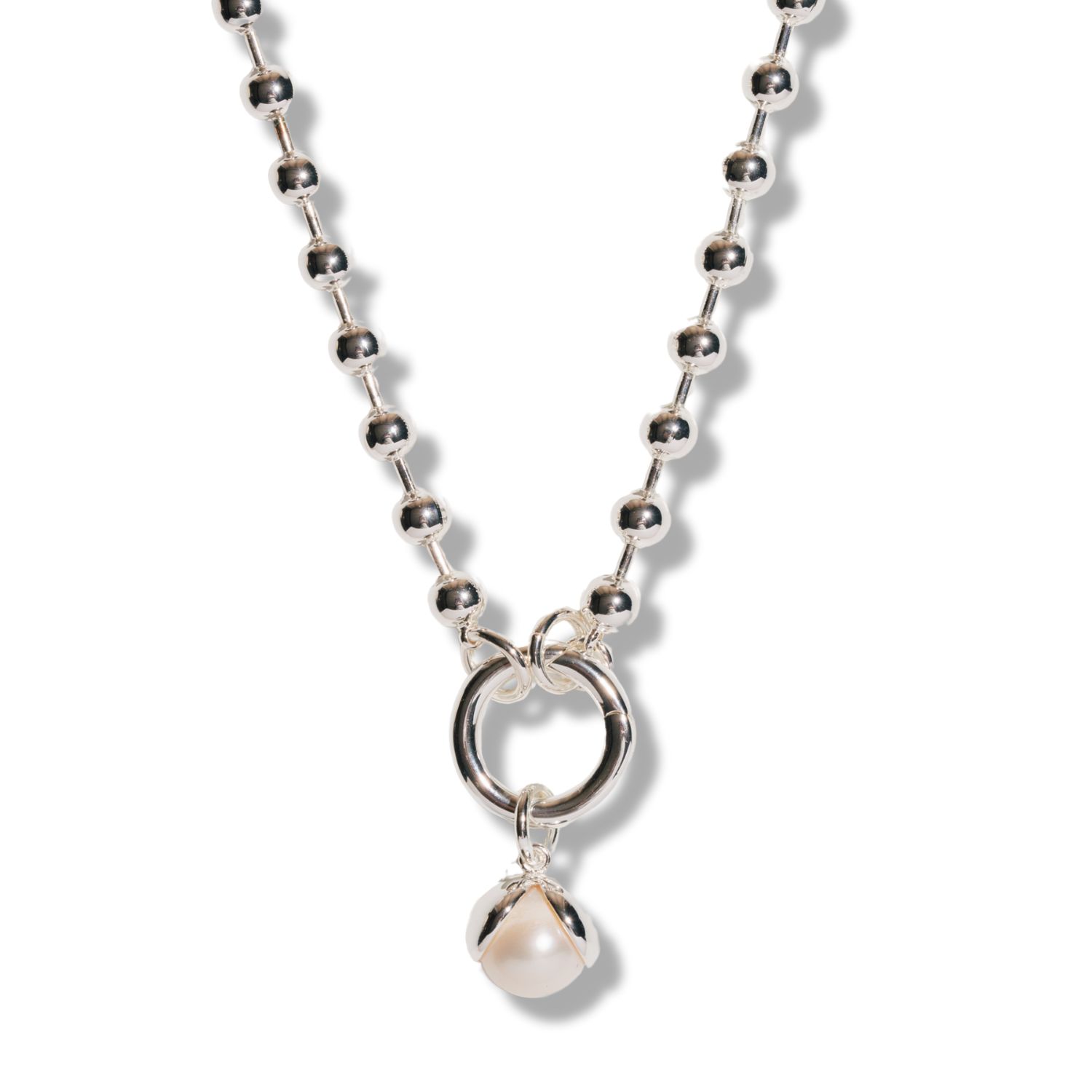 Women’s Silver / White Snow Drop Necklace - Silver Mademoiselle Jules