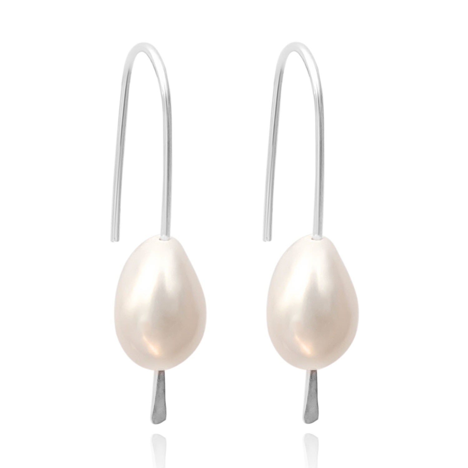 Women’s Mimi Pearl Drop Wire Sterling Silver Earrings Kiri & Belle