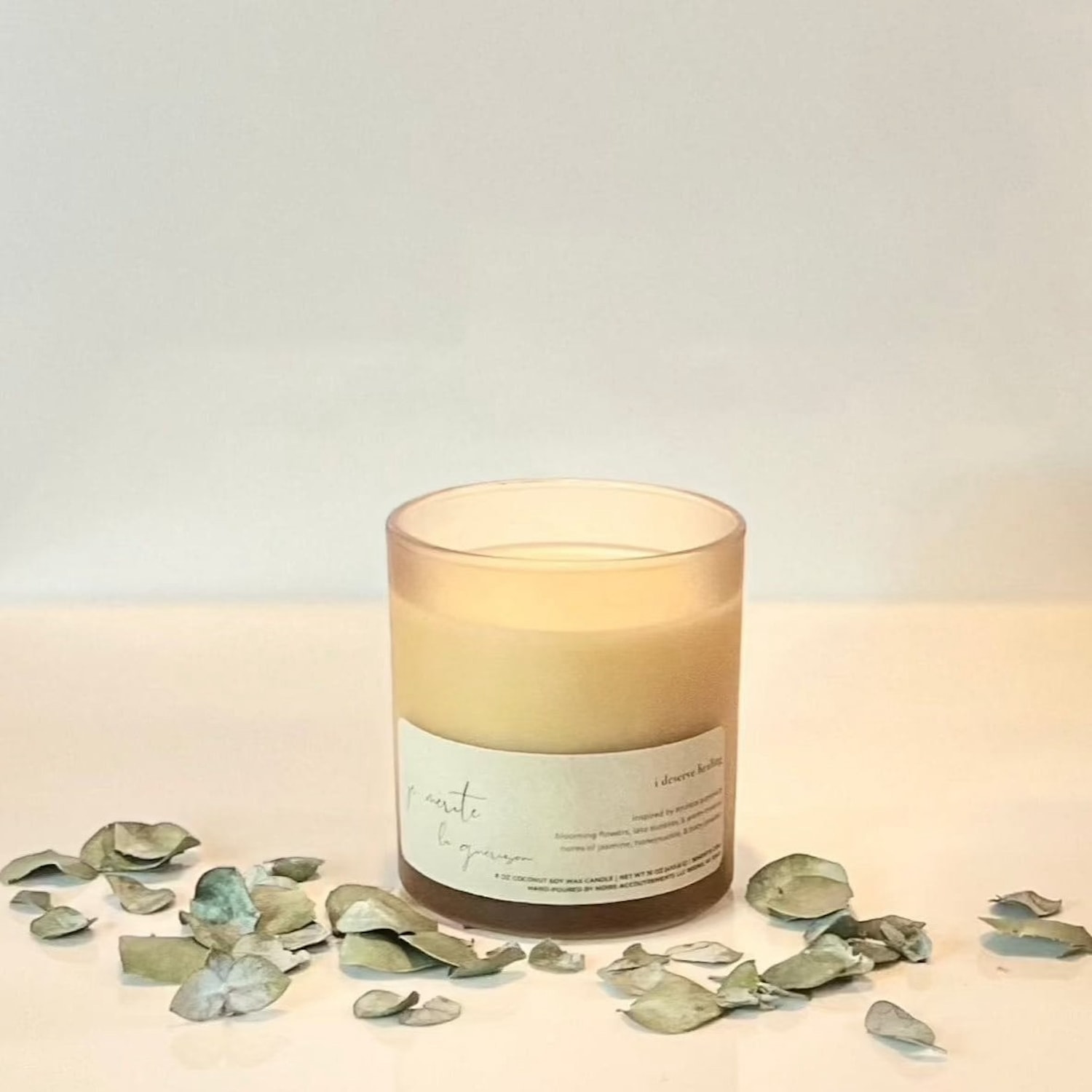 White Je Mérite La Guérison, I Deserve Healing, Affirmation Candle One Size