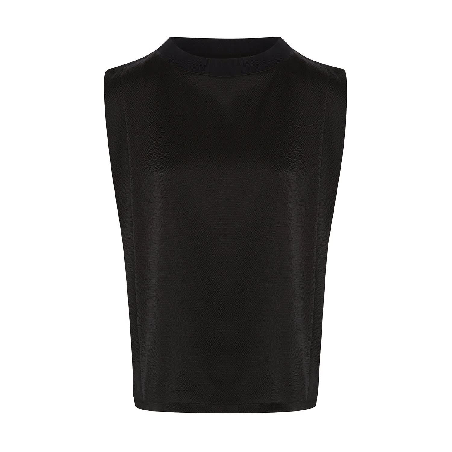 Dani Hammered Silk T-Shirt - Black, The Summer Edit