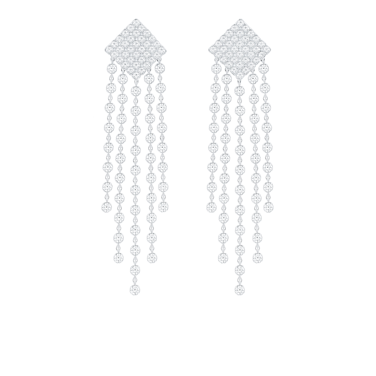 The Gala Women's Silver Celeste Diamond-cluster Tassel Earrings In Silver