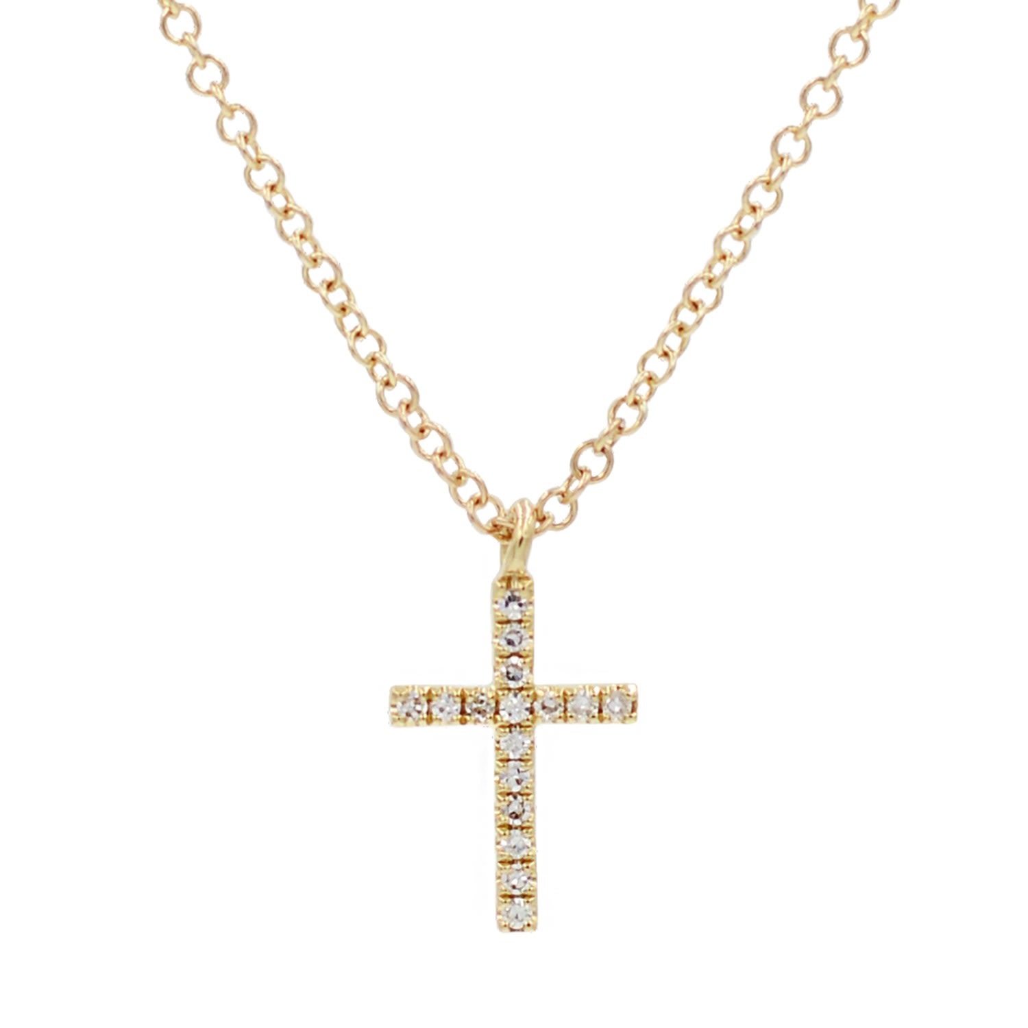 Kamaria Women's Gold Diamond Cross Necklace - Mini In Gold