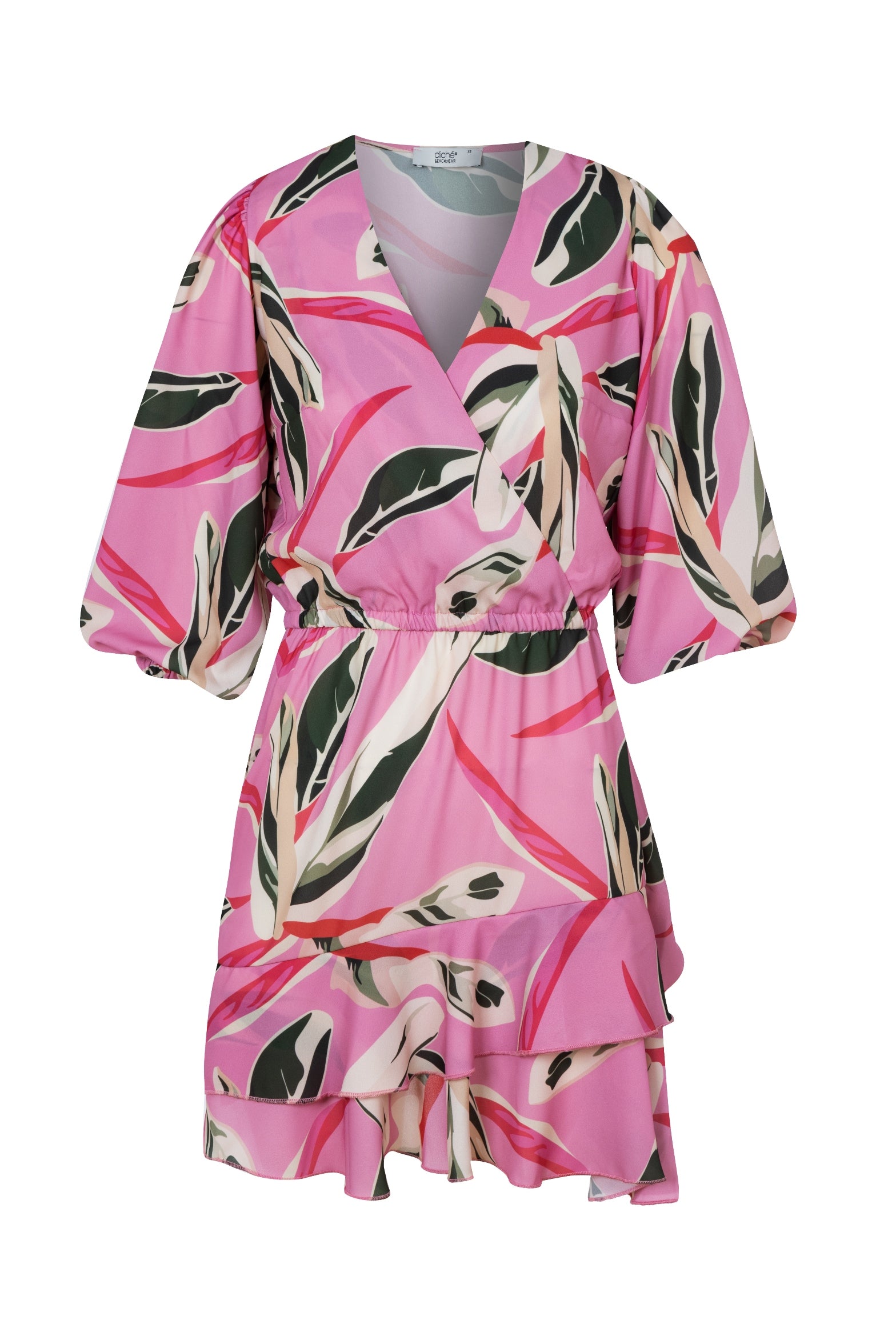 Women’s Pink / Purple Dominicana Chiffon Frill Mini Wrap Dress Small Clich Reborn