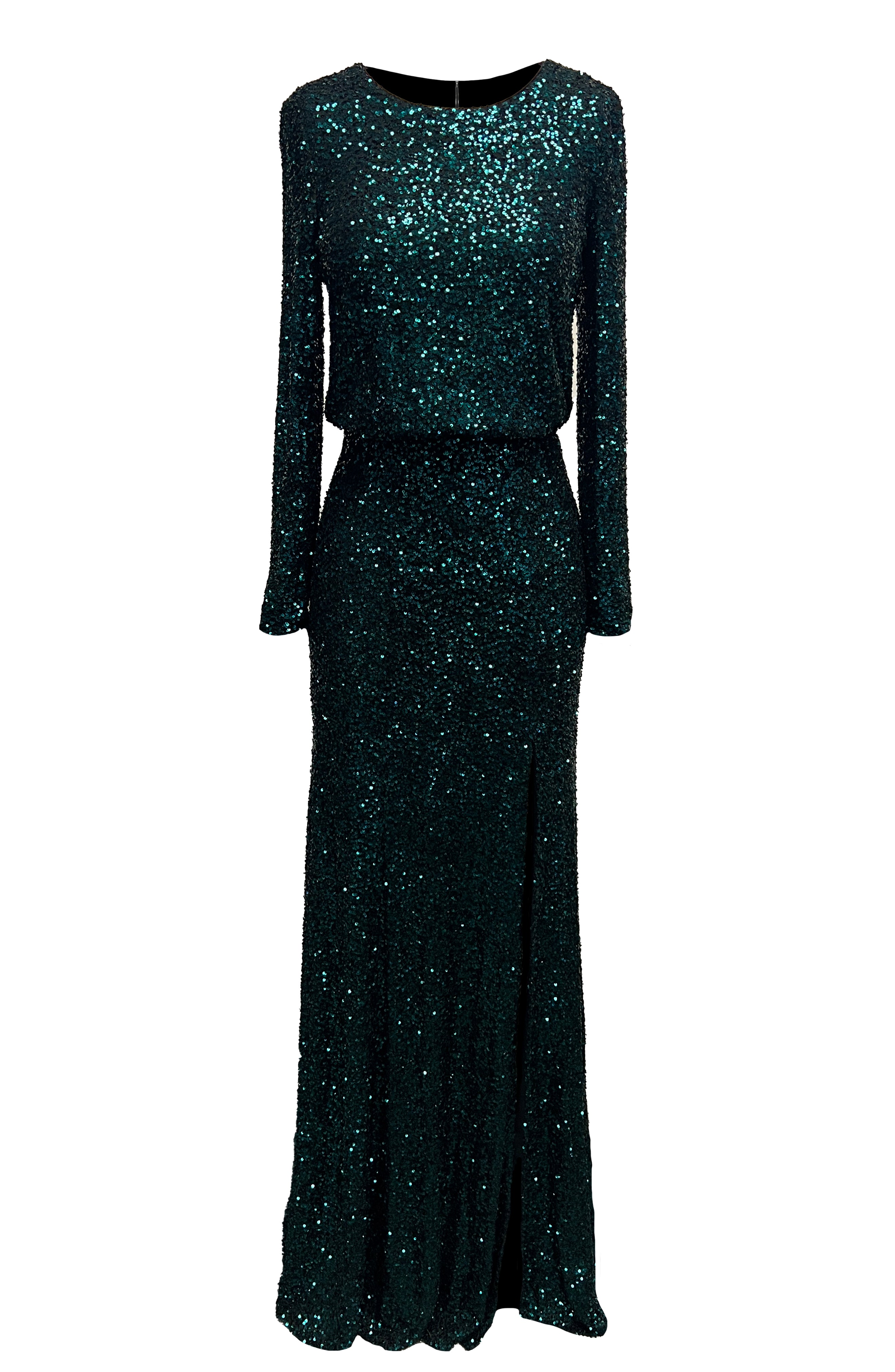 Dress The Population Women's Mischa Green Long Sleeve Sequin Gown In Green