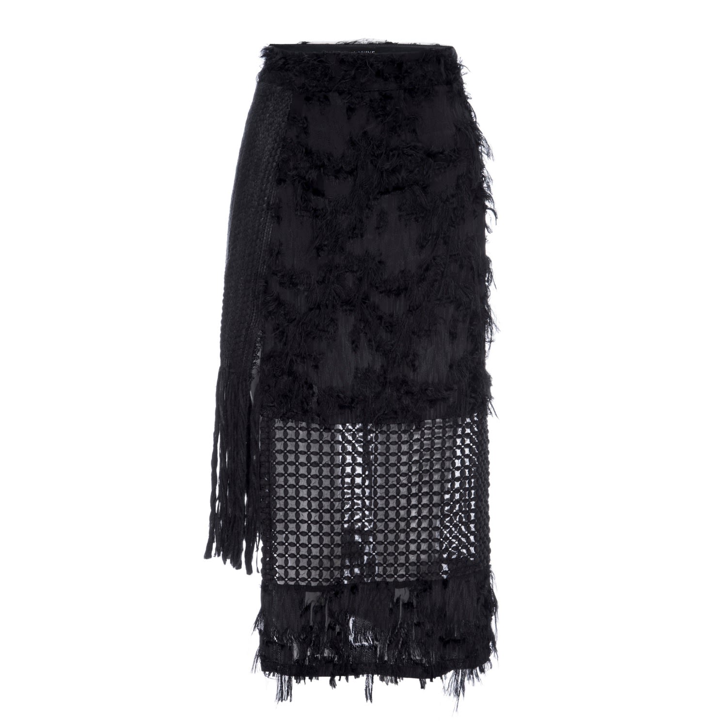 Women’s Black Jamie Fringe Straight Skirt Extra Small Lahive