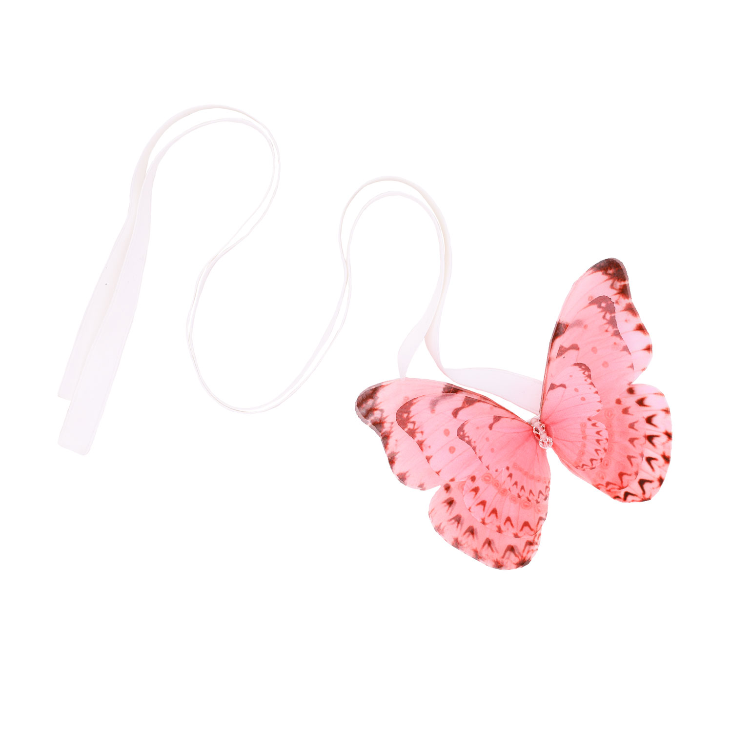 Oanasavu.creations Women's Pink / Purple / White Pink Butterfly Hair Ribbon Tie Choker Necklace White Ribbon Scrunchie