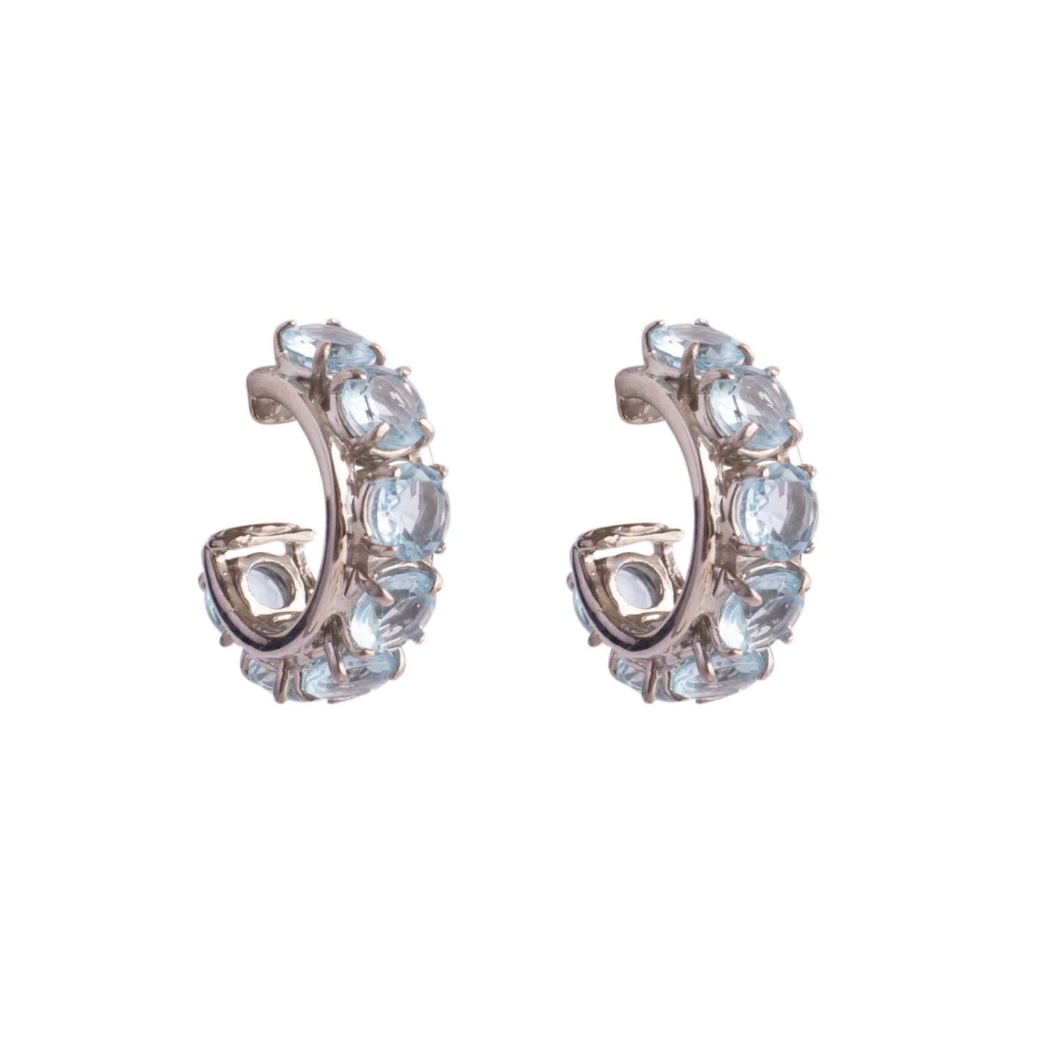 Bounkit Women's Blue / Silver Alyson Hoops Blue Quartz Pierced