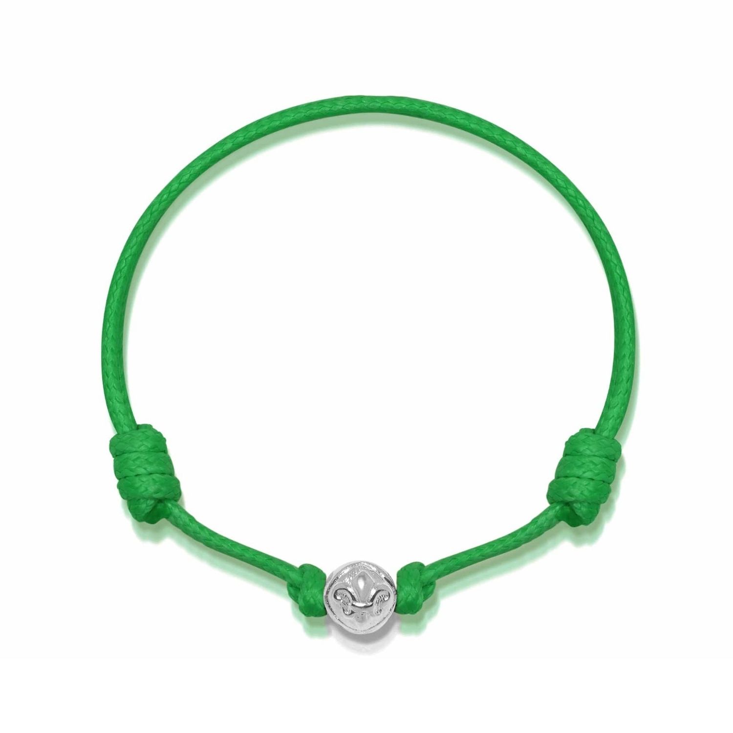 Nialaya Men's Green String Bracelet With Silver In Green