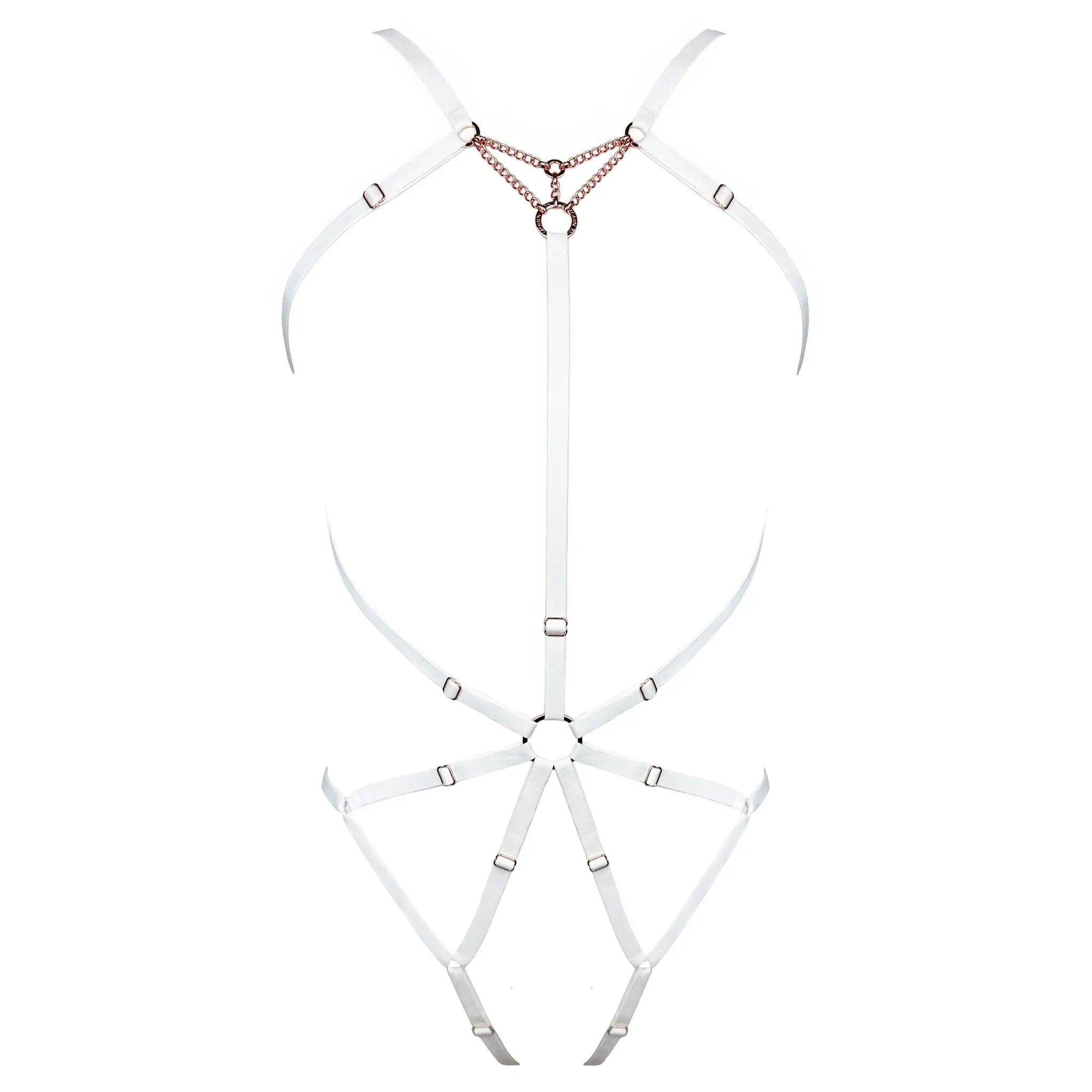 Monique Morin Lingerie Women's White Frisson Body Harness Crystal