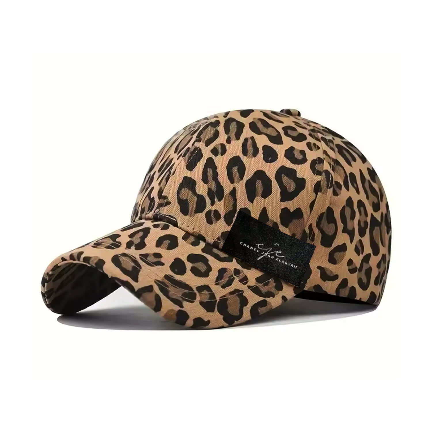 Chanel Joan Elkayam Women's Yellow / Orange / Brown Leopard Print Denim Cap In Yellow/orange/brown