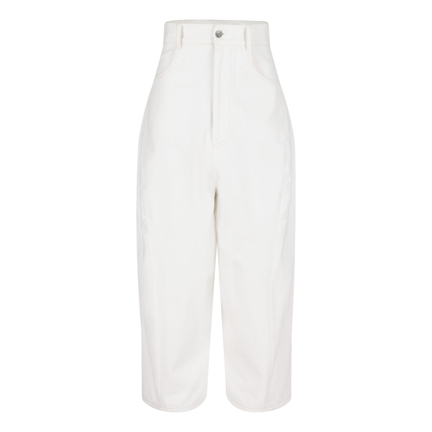Clothes By Locker Room White Cropped High-waisted Balloon Jeans In White