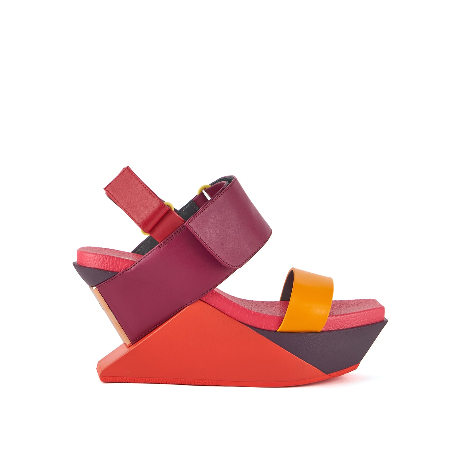 United Nude Delta Wedge Sandal In Red/yellow/orange