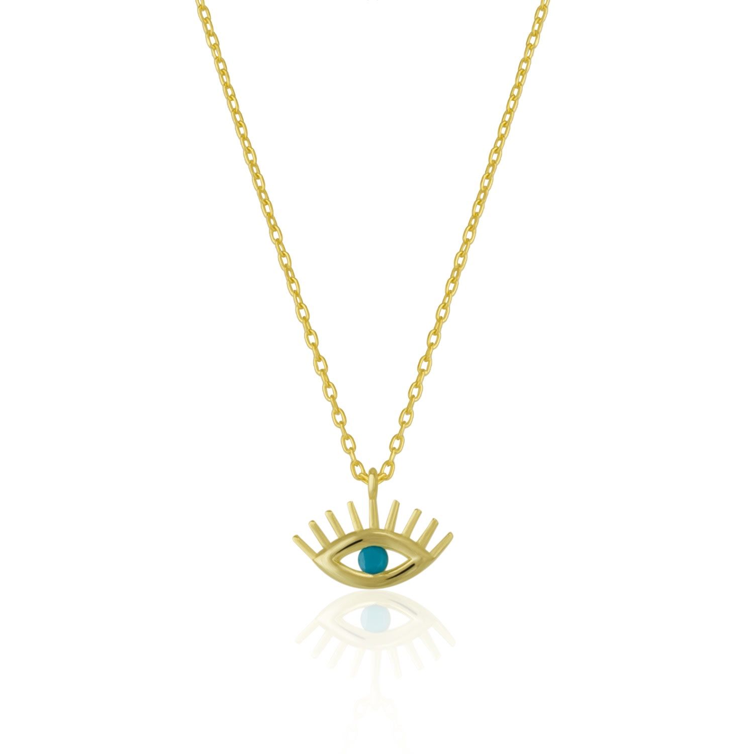 Spero London Women's Blue Eye Evil Eye Sterling Silver Necklace - Gold In Gold