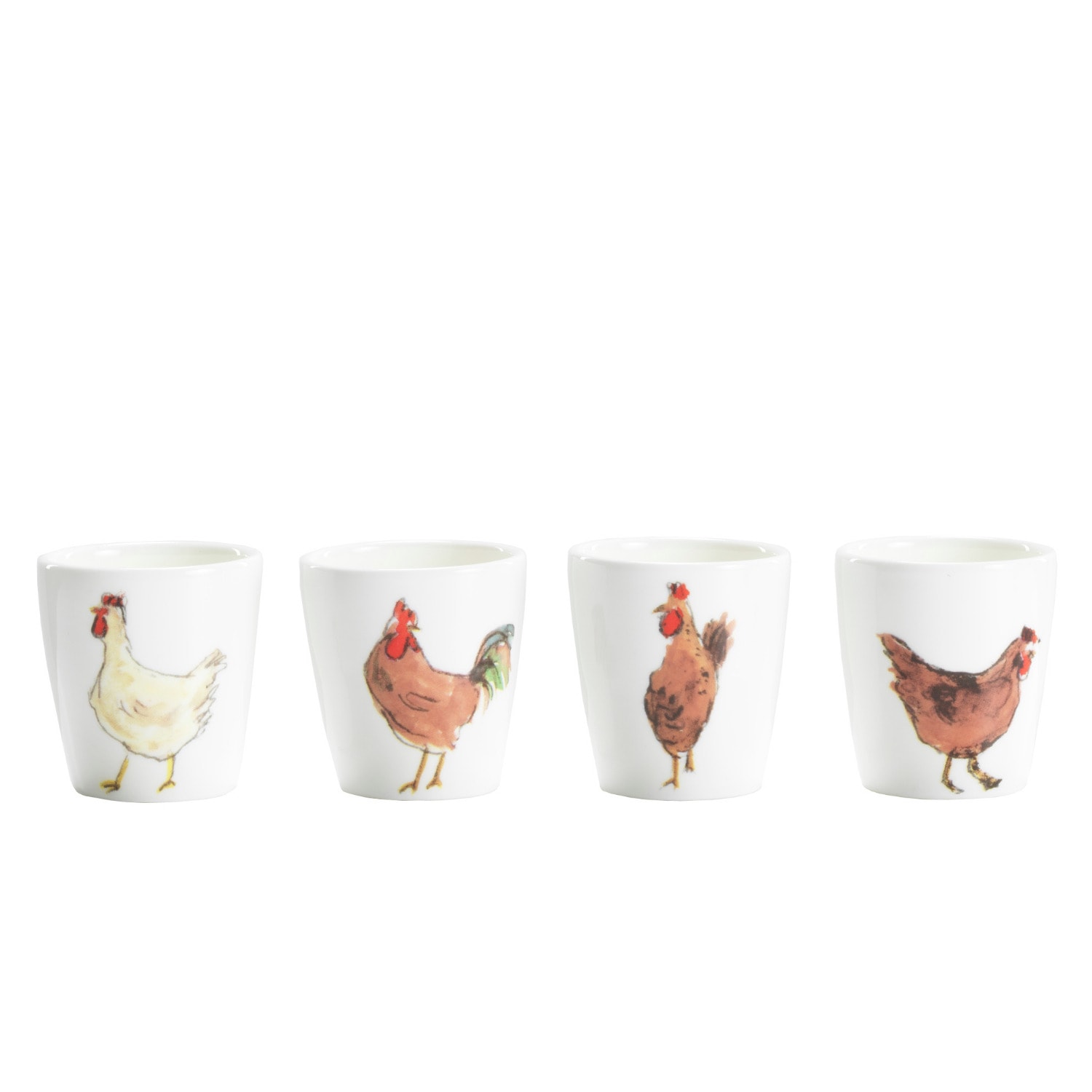 Chickens Set Of 4 Egg Cups Helen Beard