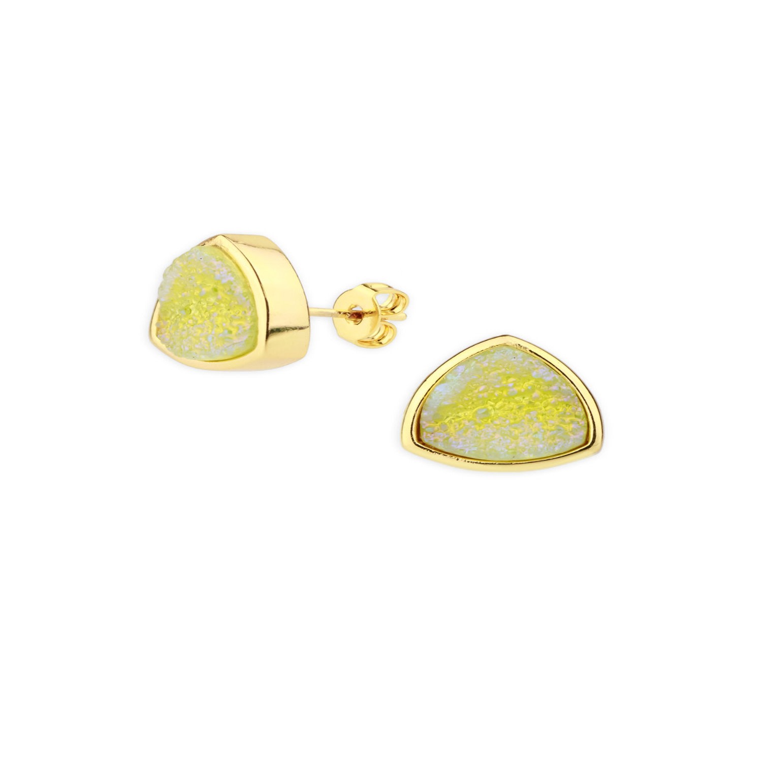 Saachi Women's Druzy Stone Studded Yellow Earrings In Yellow