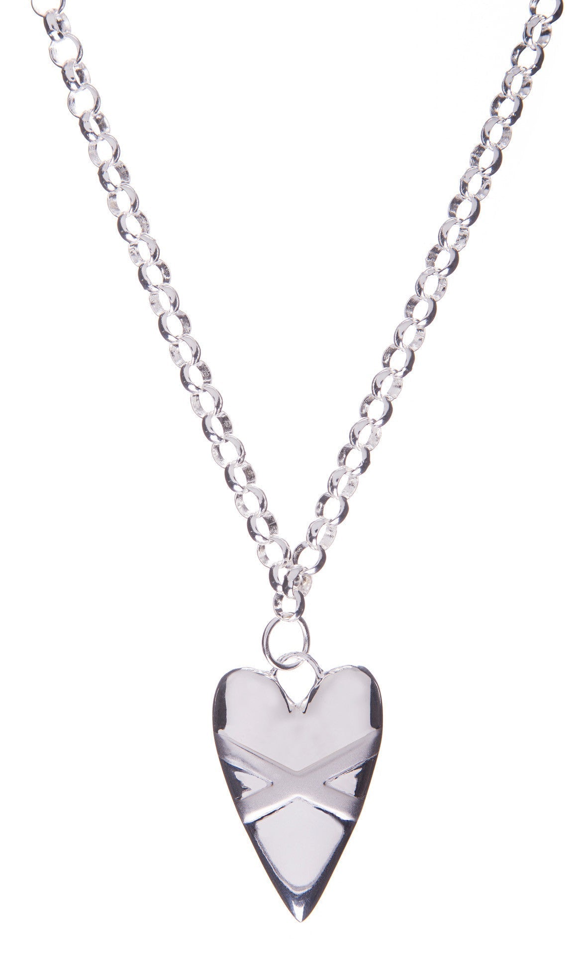 The Heart Series Silver Heart Lock & Key Necklace, FV Jewelry