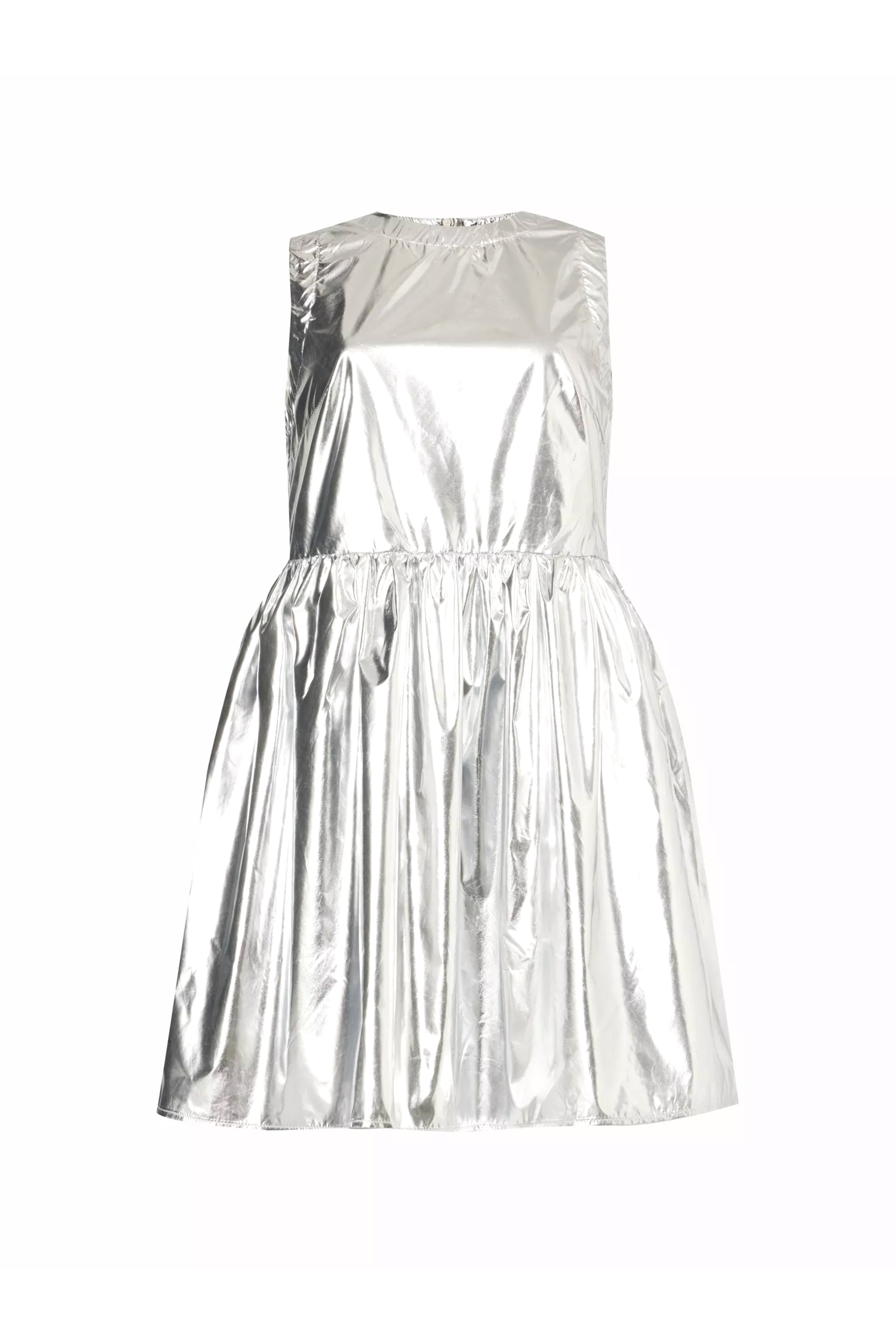 Shop Amy Lynn Women's London Silver Metallic Mini Dress