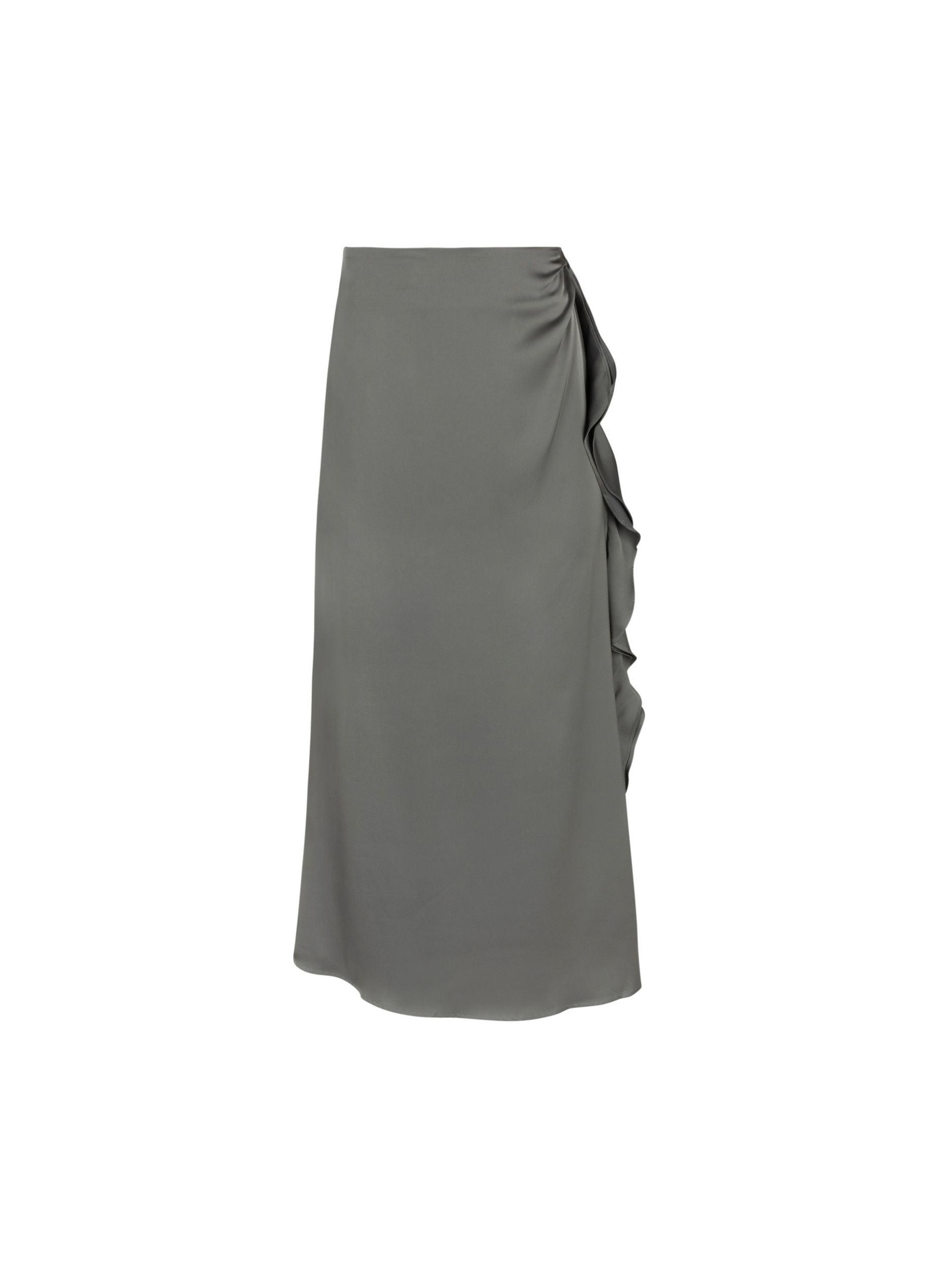 Ellie Makir Women's Satin Slip Skirt - Steel Grey In Grey
