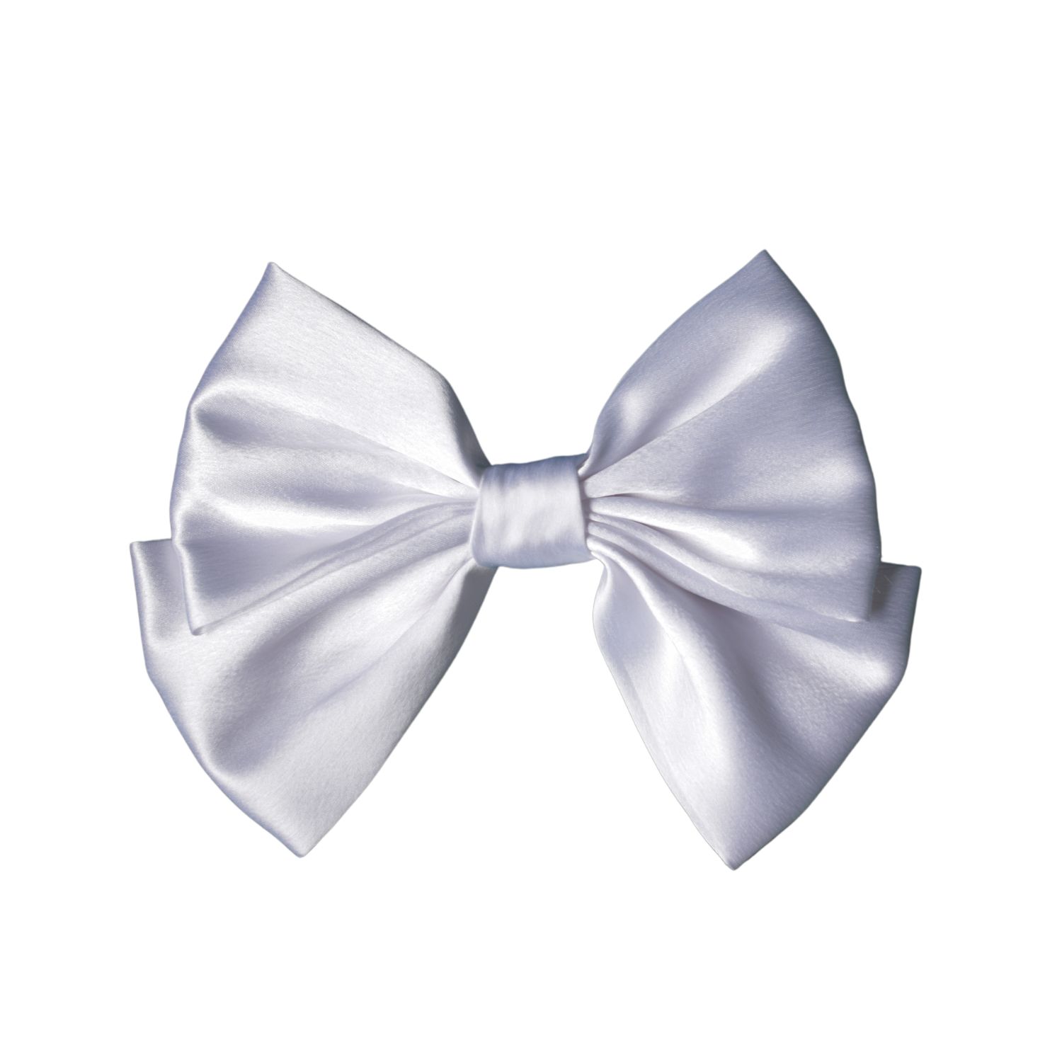 Women’s Short Hair Bow - White Sylki