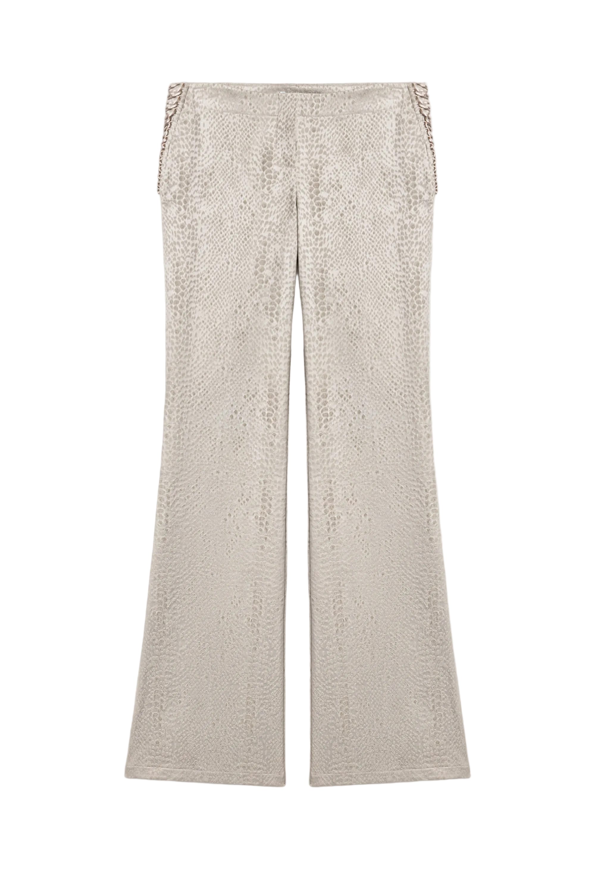 Nocturne Women's Snake Print Jacquard Flare Trousers
