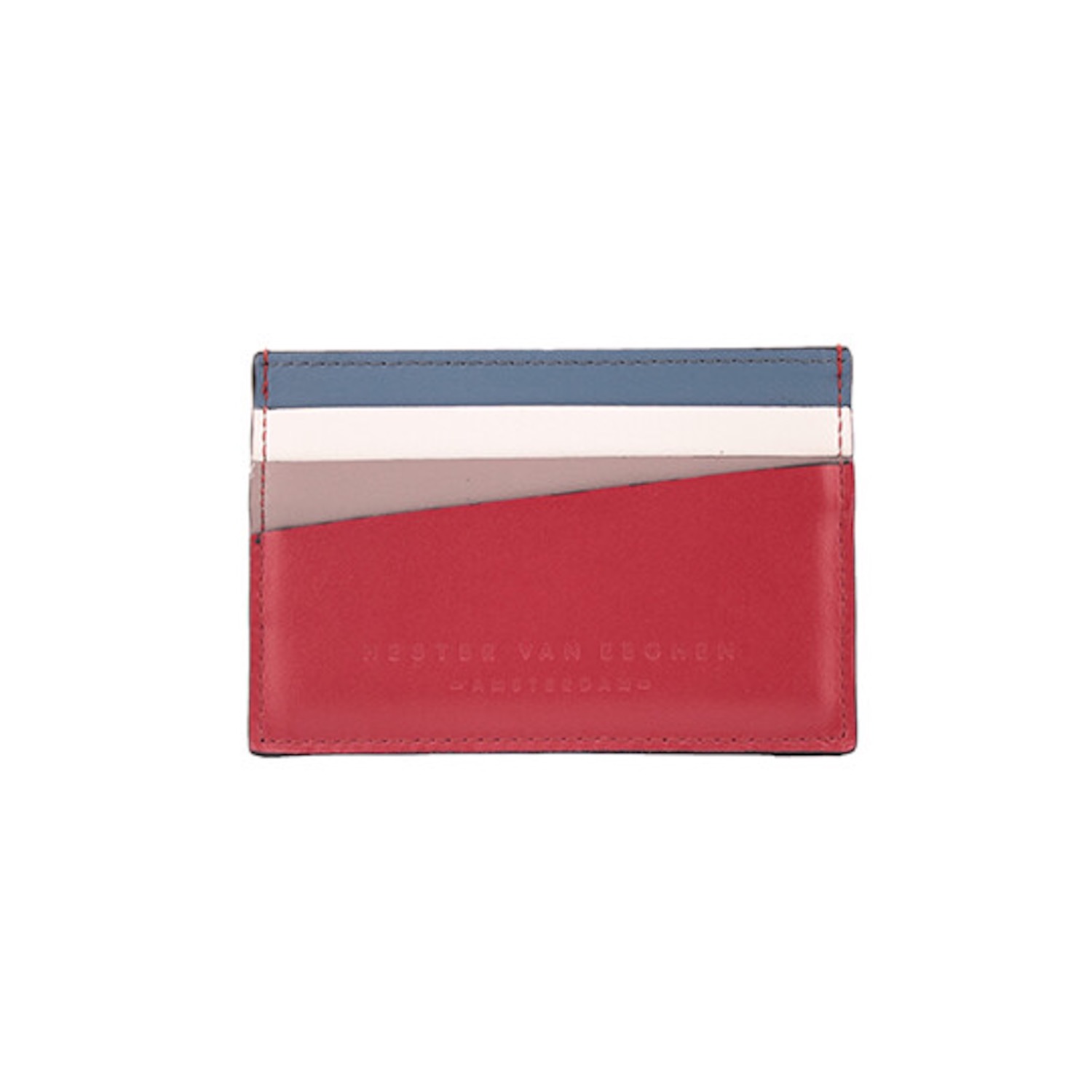 Women's Blue / Red Cardholder Diagonal Double - Burghundy | Hester Van Eeghen