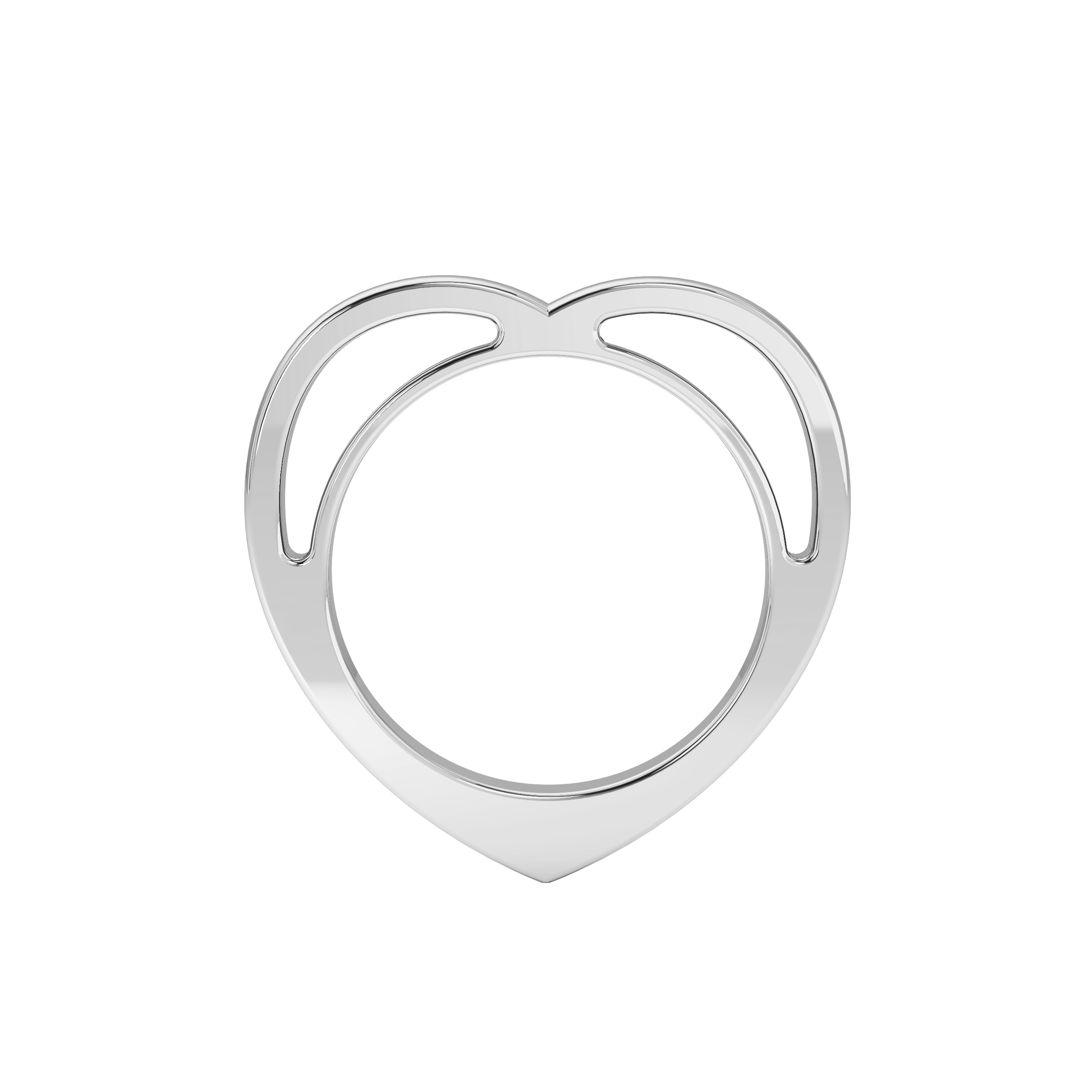 The Link Between Women's Silver Heartfelt Statement Ring In White Gold In Silver