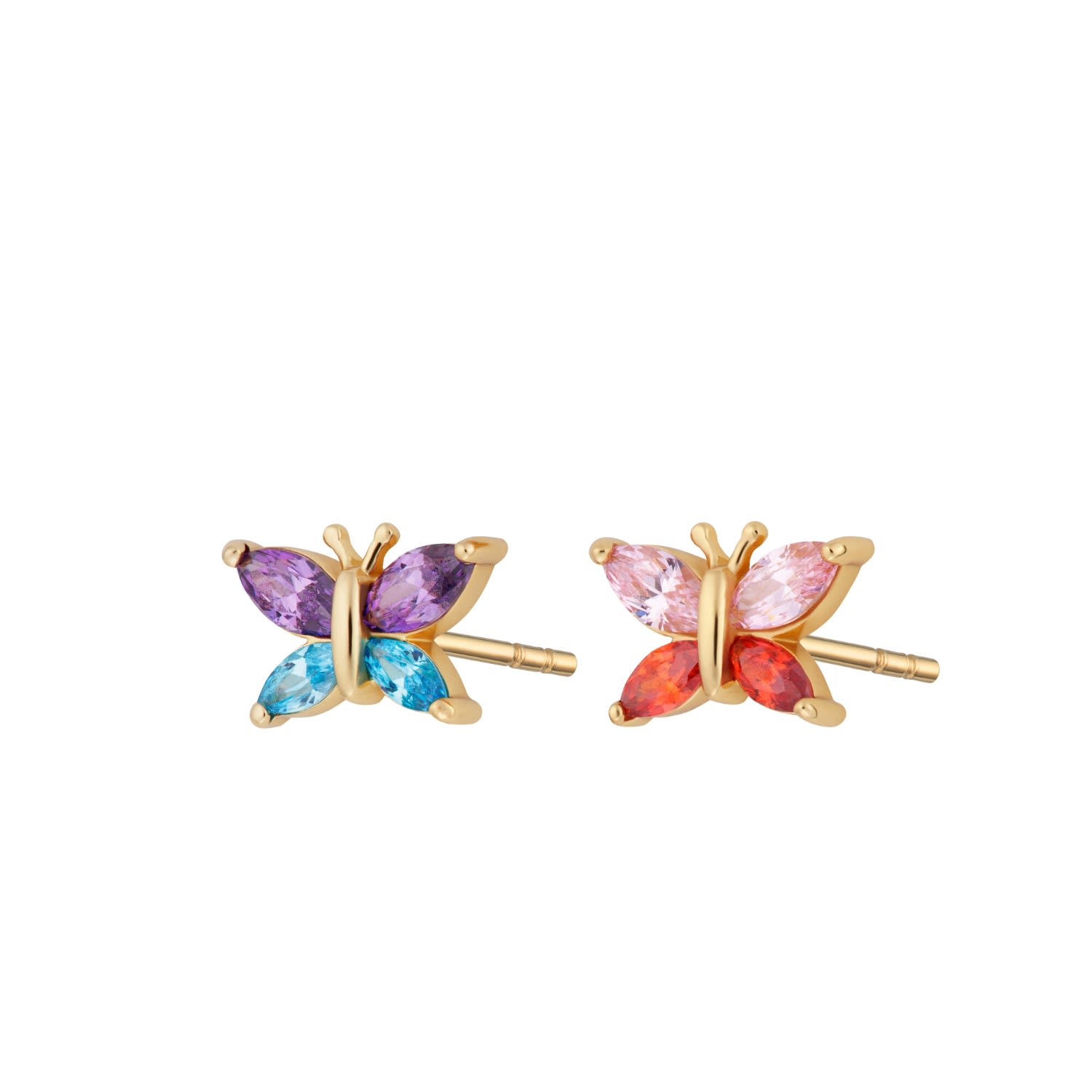 Women’s Gold Colour Pop Butterfly Stud Earrings Scream Pretty