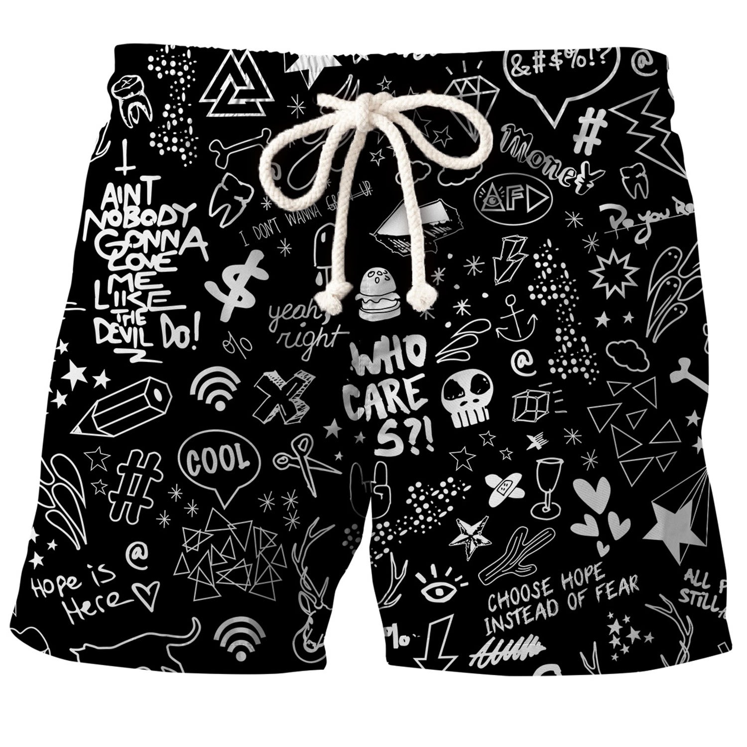 Men’s Black Doodles Shorts XXL Aloha from Deer