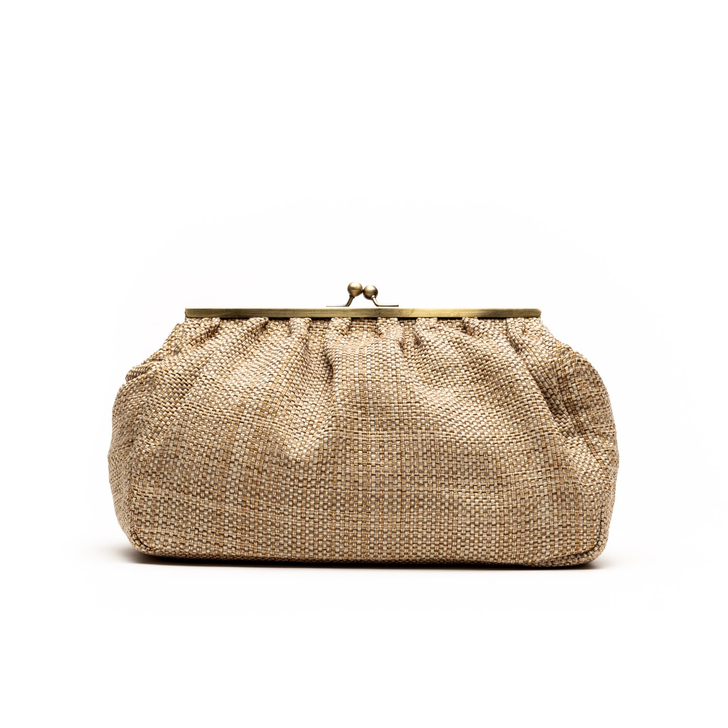 Danni Ro Women's Neutrals / Gold Porto Clutch - Raffia Gold In Gold