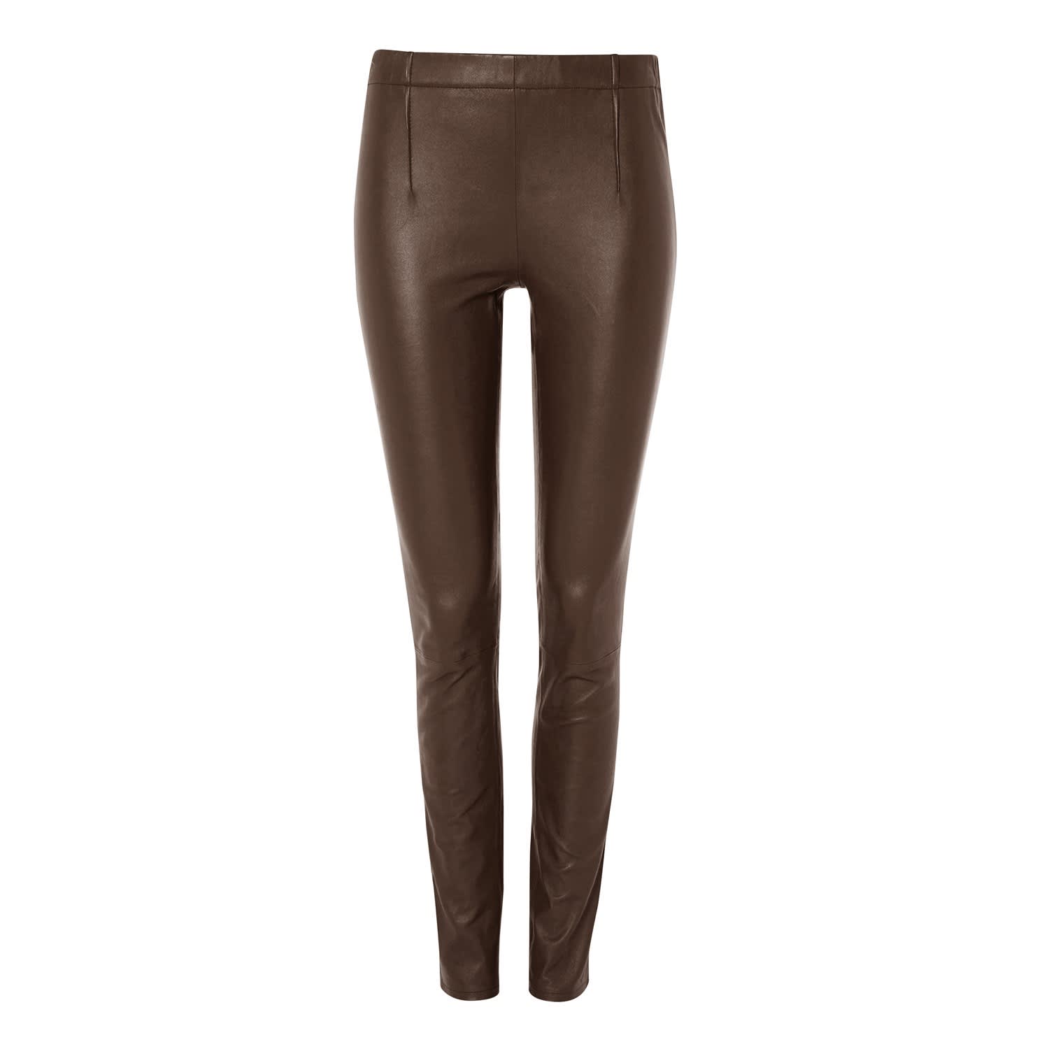 dark brown leather leggings